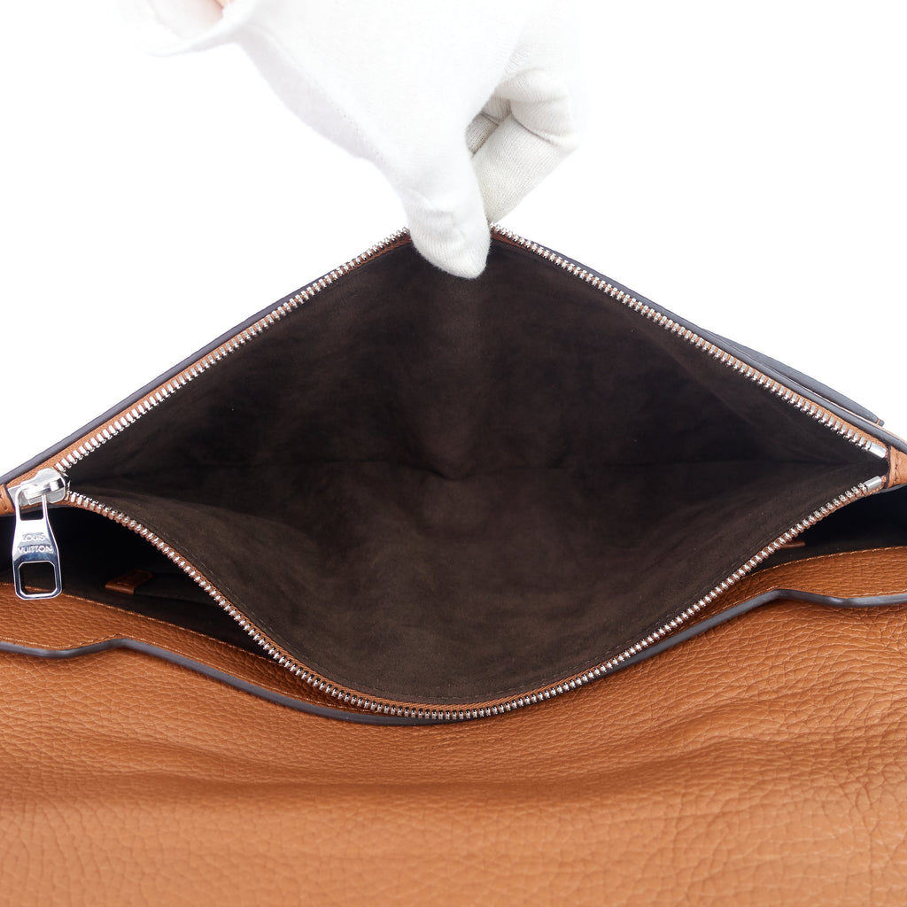 Louis Vuitto Serviette Dorian Taurillon Leather Briefcase Bag