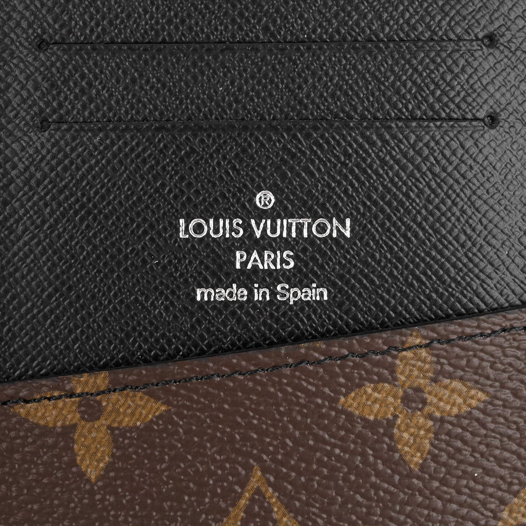 Louis Vuitto Zippy Monogram Macassar Canvas Vertical Bifold Wallet