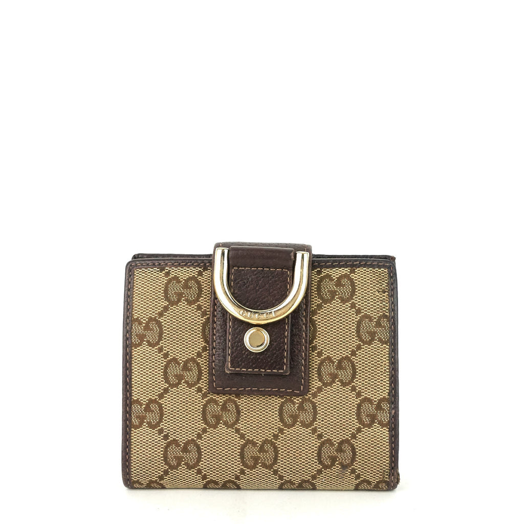 Gucci GG Canvas D-Ring Compact Wallet