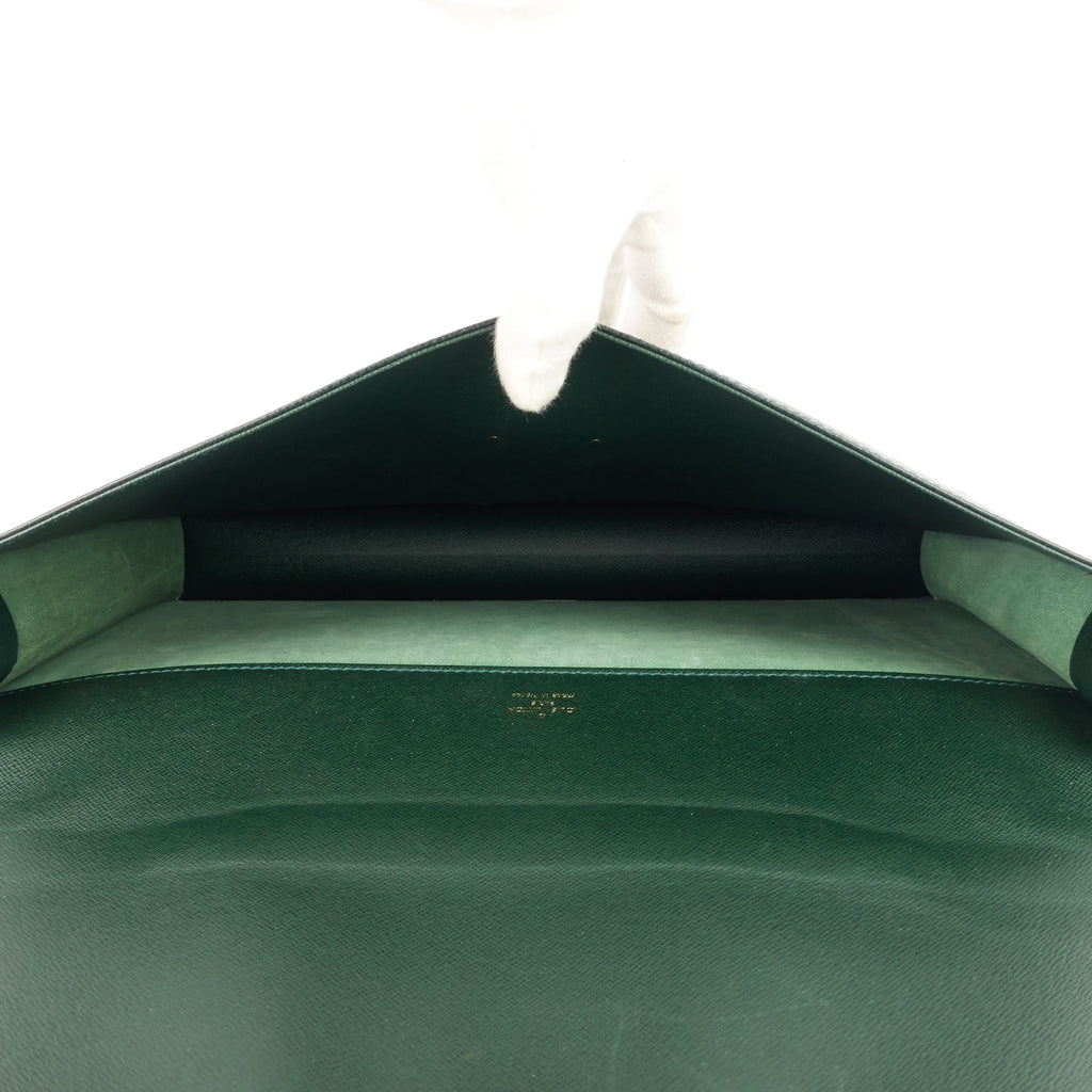 Louis Vuitto Serviette Kourad Taiga Leather Briefcase Bag