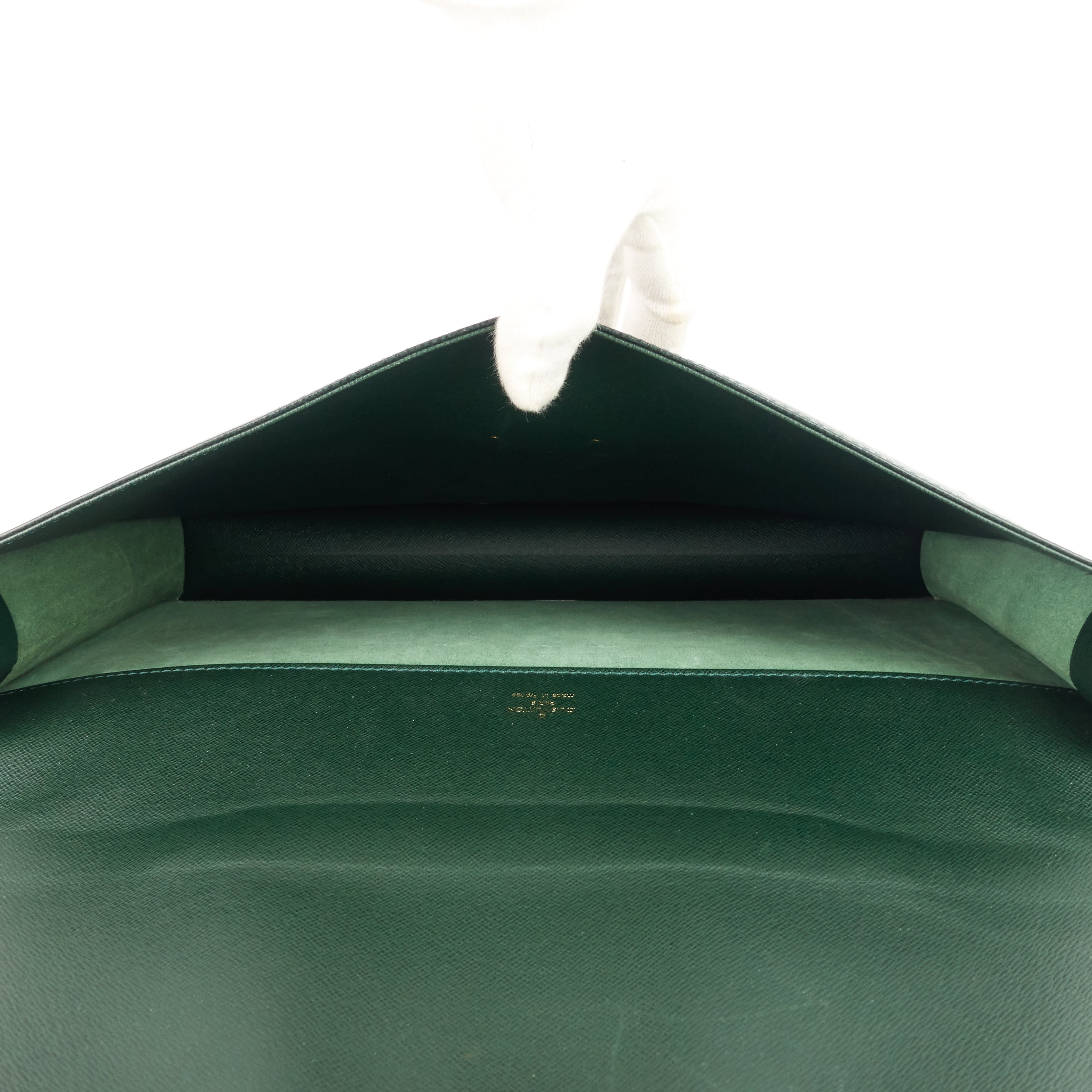 Louis Vuitto Serviette Kourad Taiga Leather Briefcase Bag