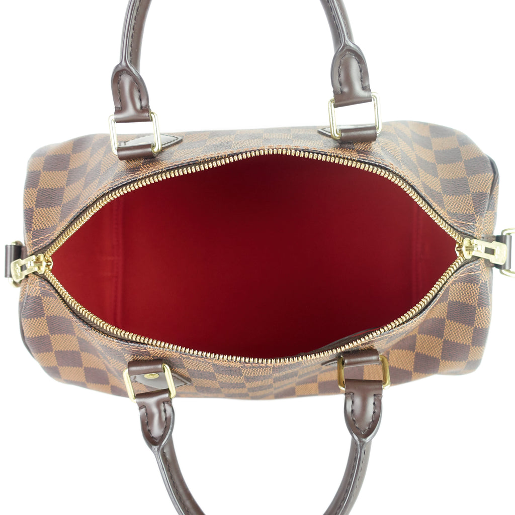Louis Vuitto Speedy 30 BandouliÃ¨re Damier Ebene Canvas Bag