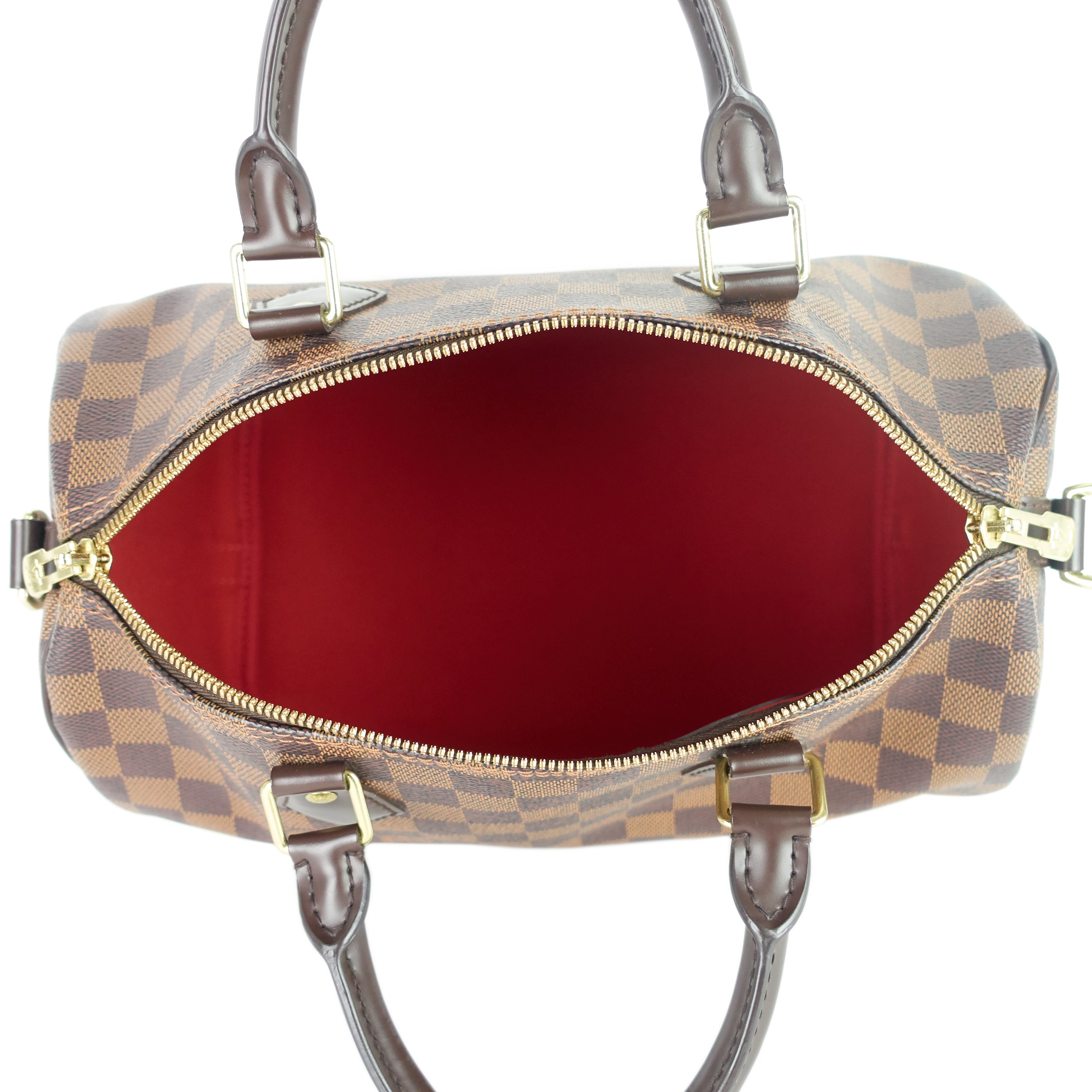 Louis Vuitto Speedy 30 BandouliÃ¨re Damier Ebene Canvas Bag