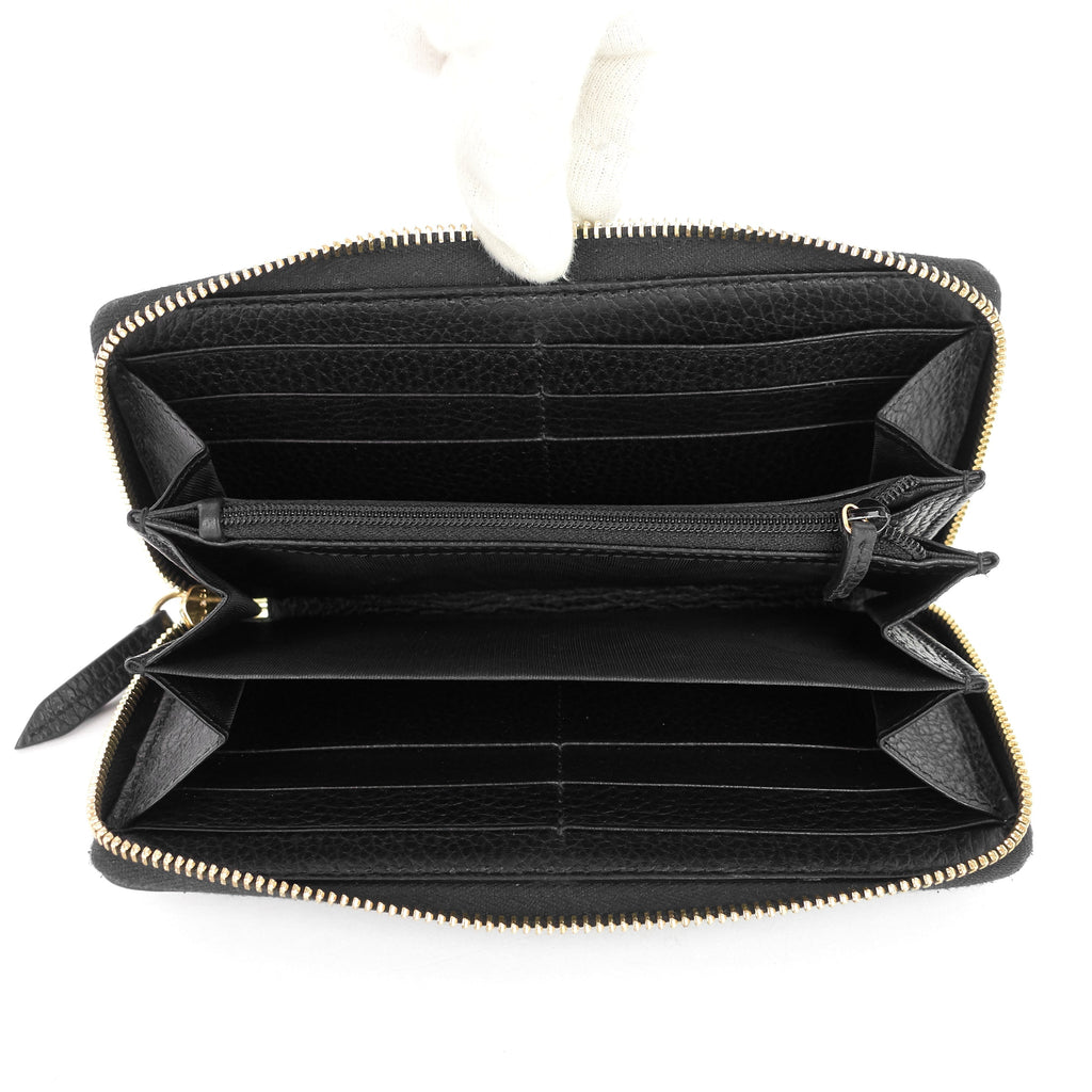 Gucci Zip Around Grained Calfskin Wallet