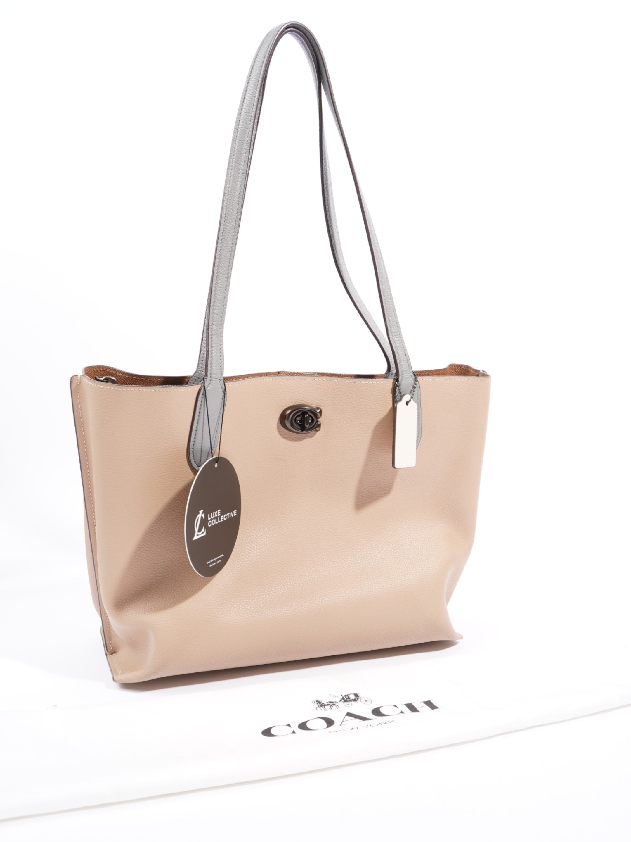 Coach Willow Tote Nude / Grey Leather