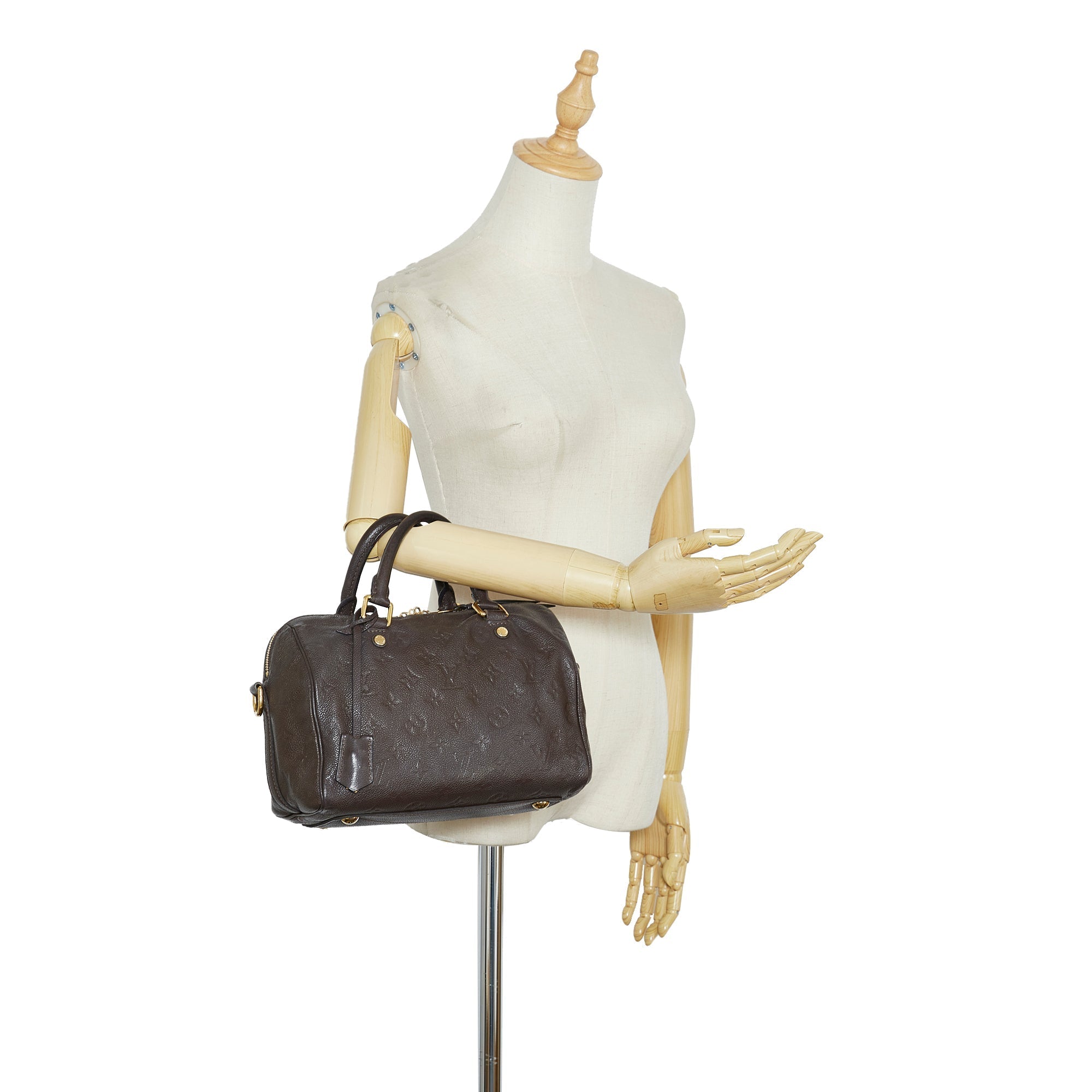 Brown Louis Vuitton Monogram Empreinte Speedy Bandouliere 25 Boston Bag
