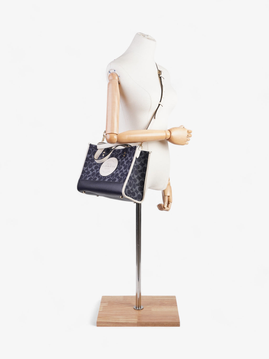 Coach Dempsey Tote White / Blue Denim