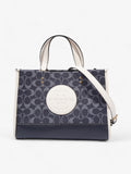 Coach Dempsey Tote White / Blue Denim