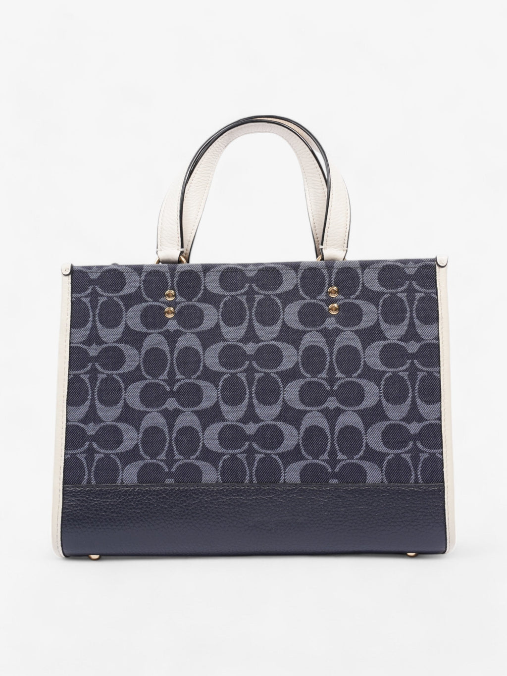 Coach Dempsey Tote White / Blue Denim