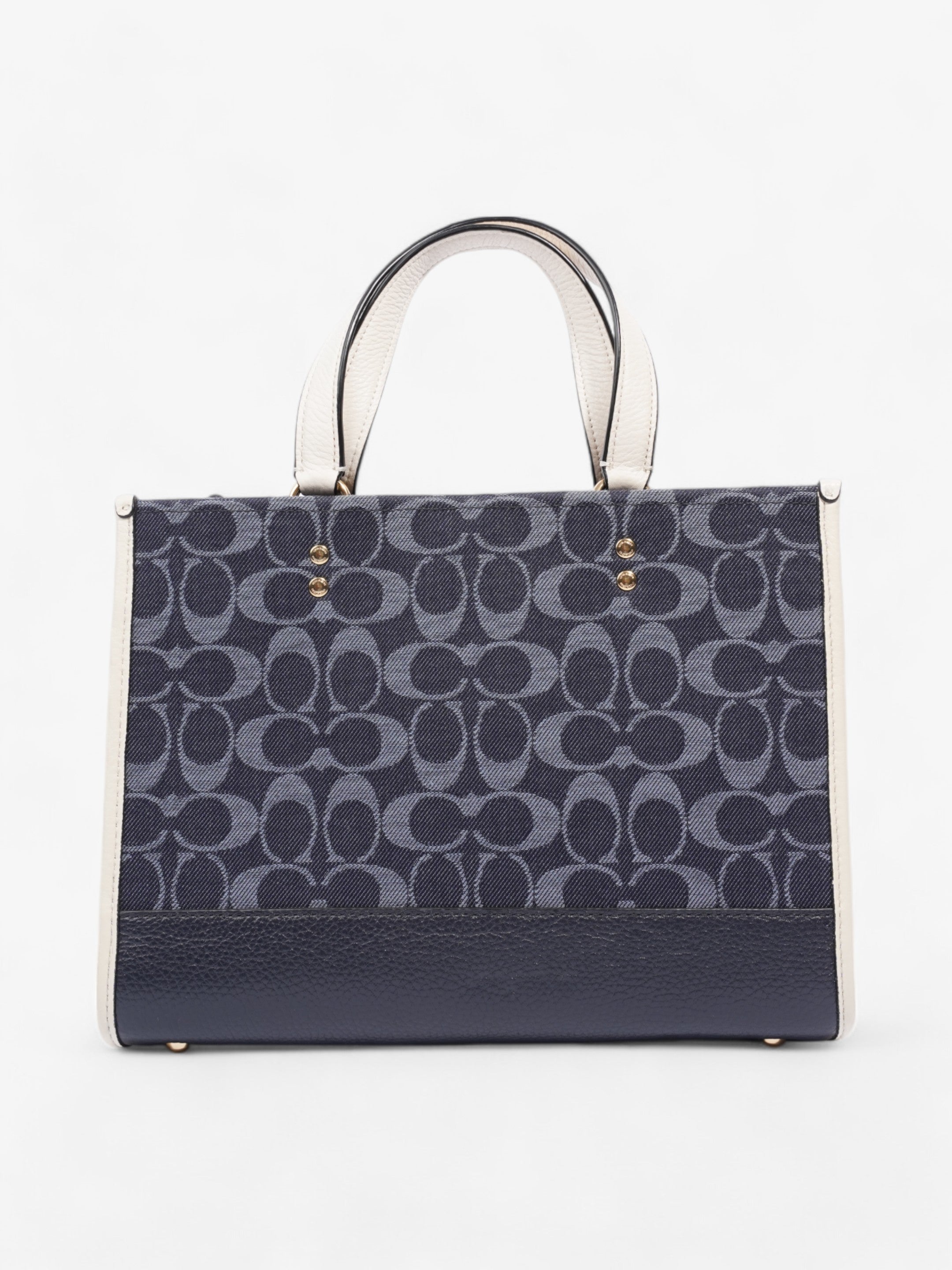 Coach Dempsey Tote White / Blue Denim
