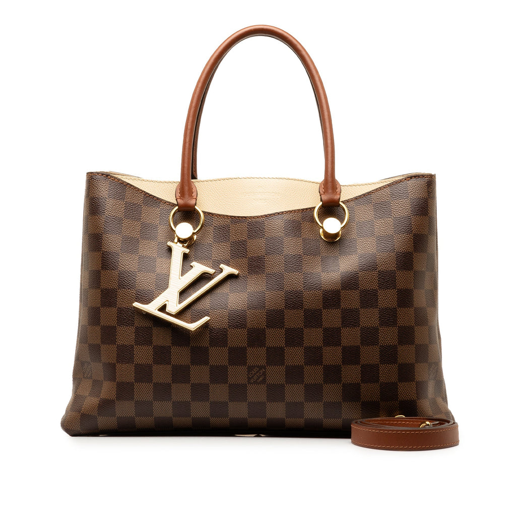 Brown Louis Vuitton Damier Ebene Riverside Satchel