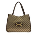 Brown Gucci GG Canvas Horsebit 1955 Tote Bag