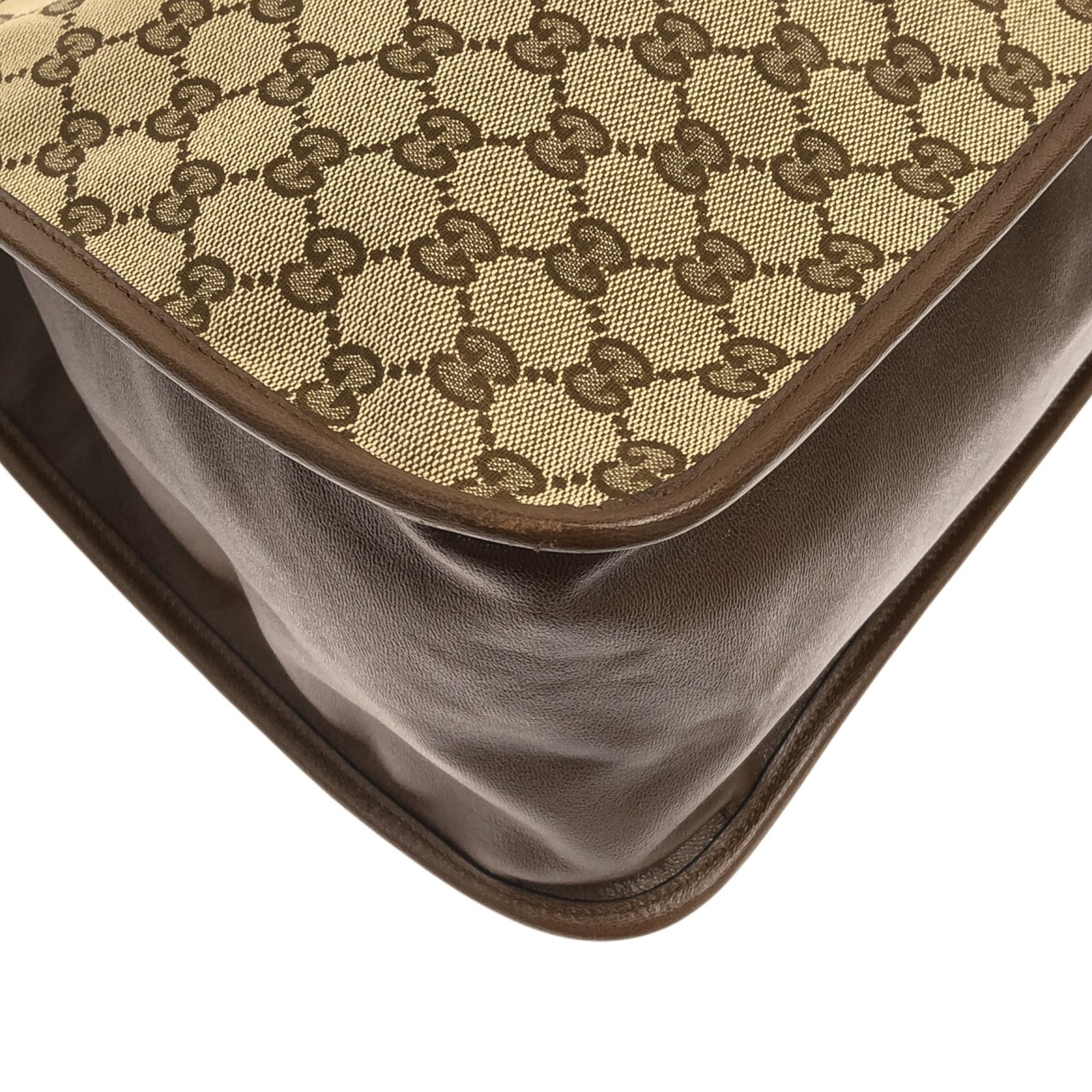Brown Gucci GG Canvas Horsebit 1955 Tote Bag