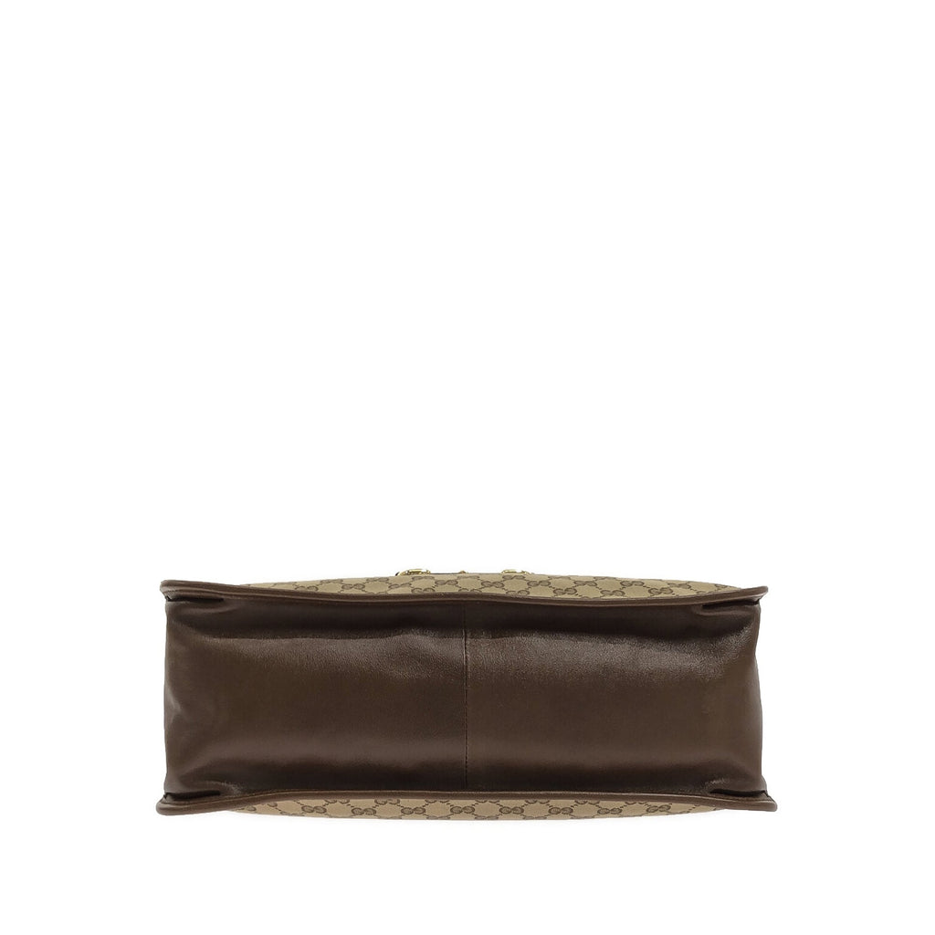 Brown Gucci GG Canvas Horsebit 1955 Tote Bag