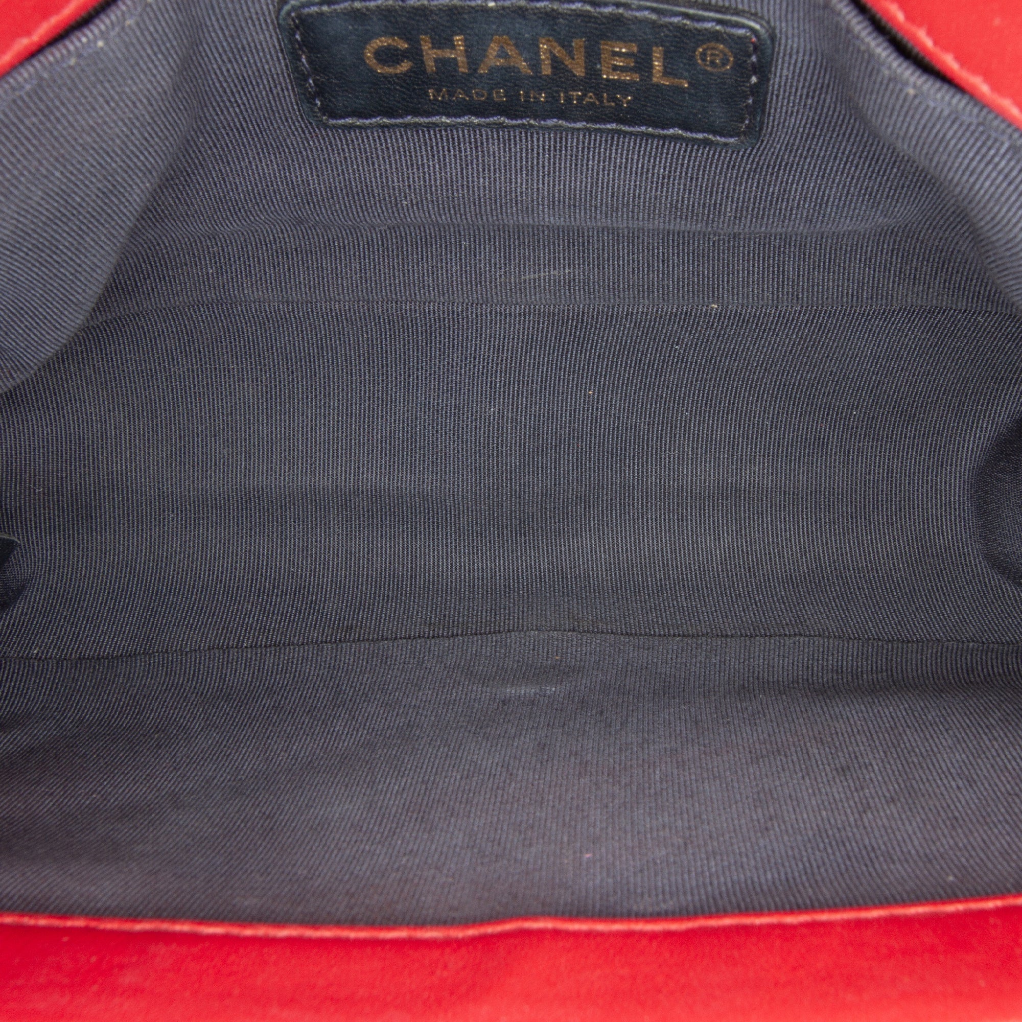 Chanel Boy Flap Medium Red Chevron Lambskin Gold