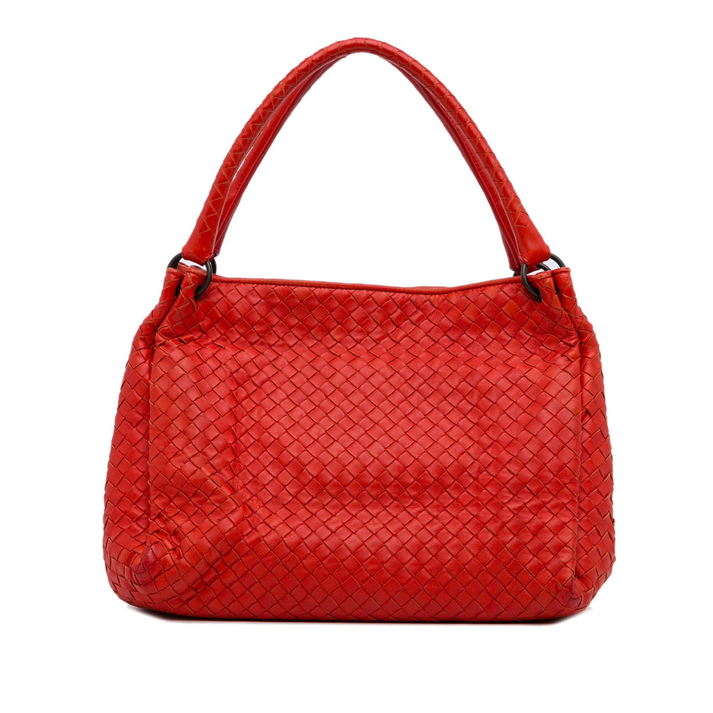 Red Bottega Veneta Intrecciato Parachute Tote