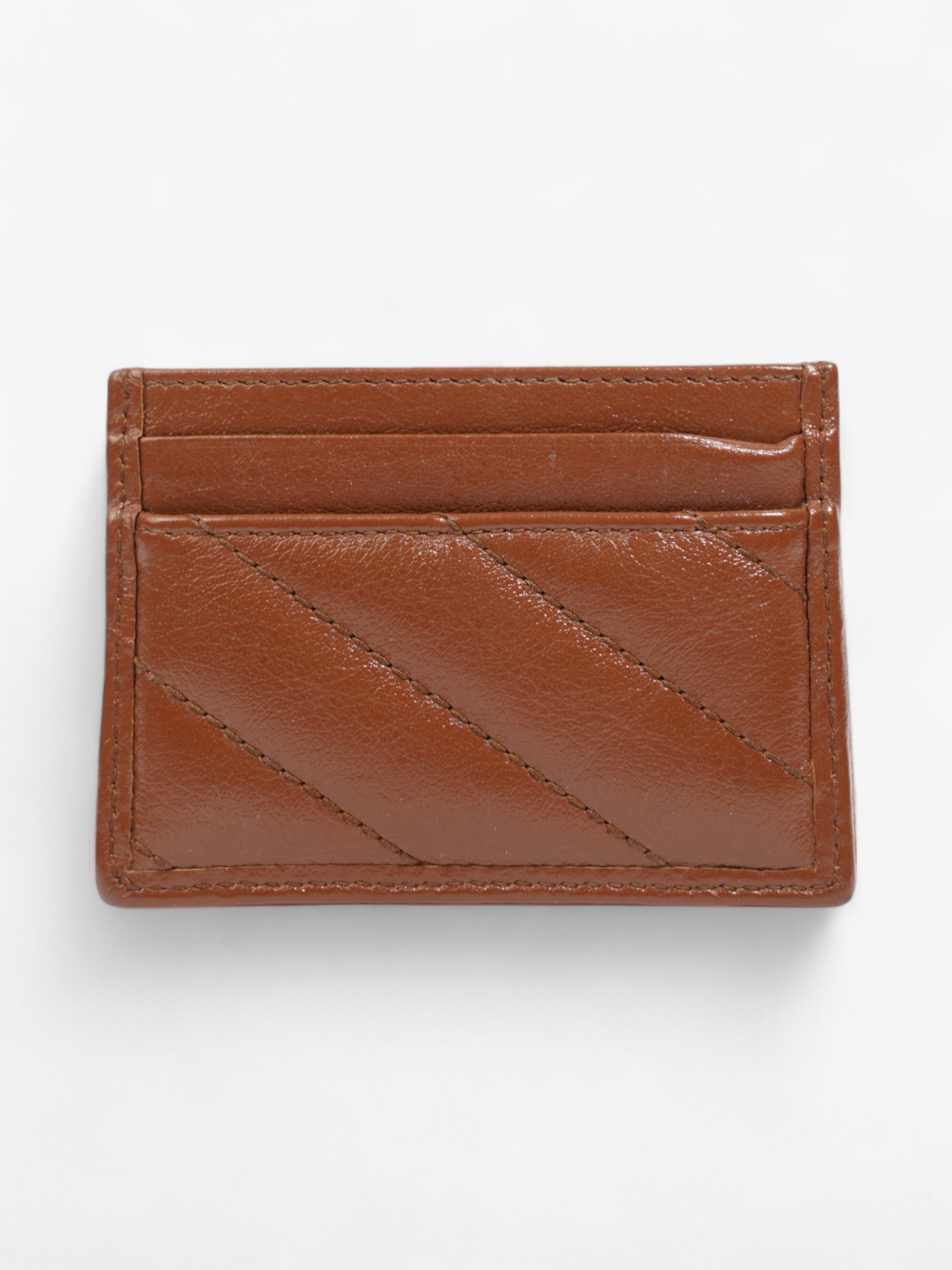 Gucci GG Marmont Card Case Brown Matelasse Leather
