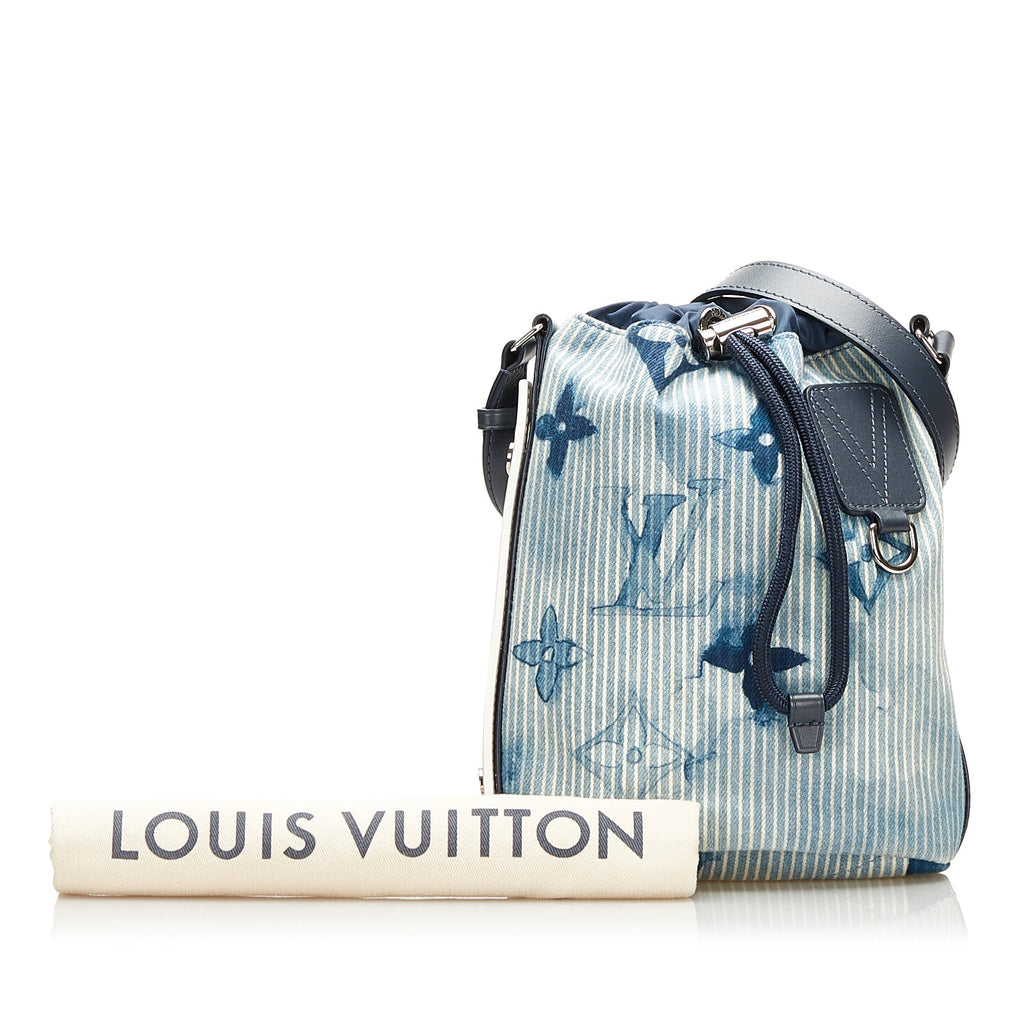 Blue Louis Vuitton Monogram Watercolor Sac Marin BB Bucket Bag