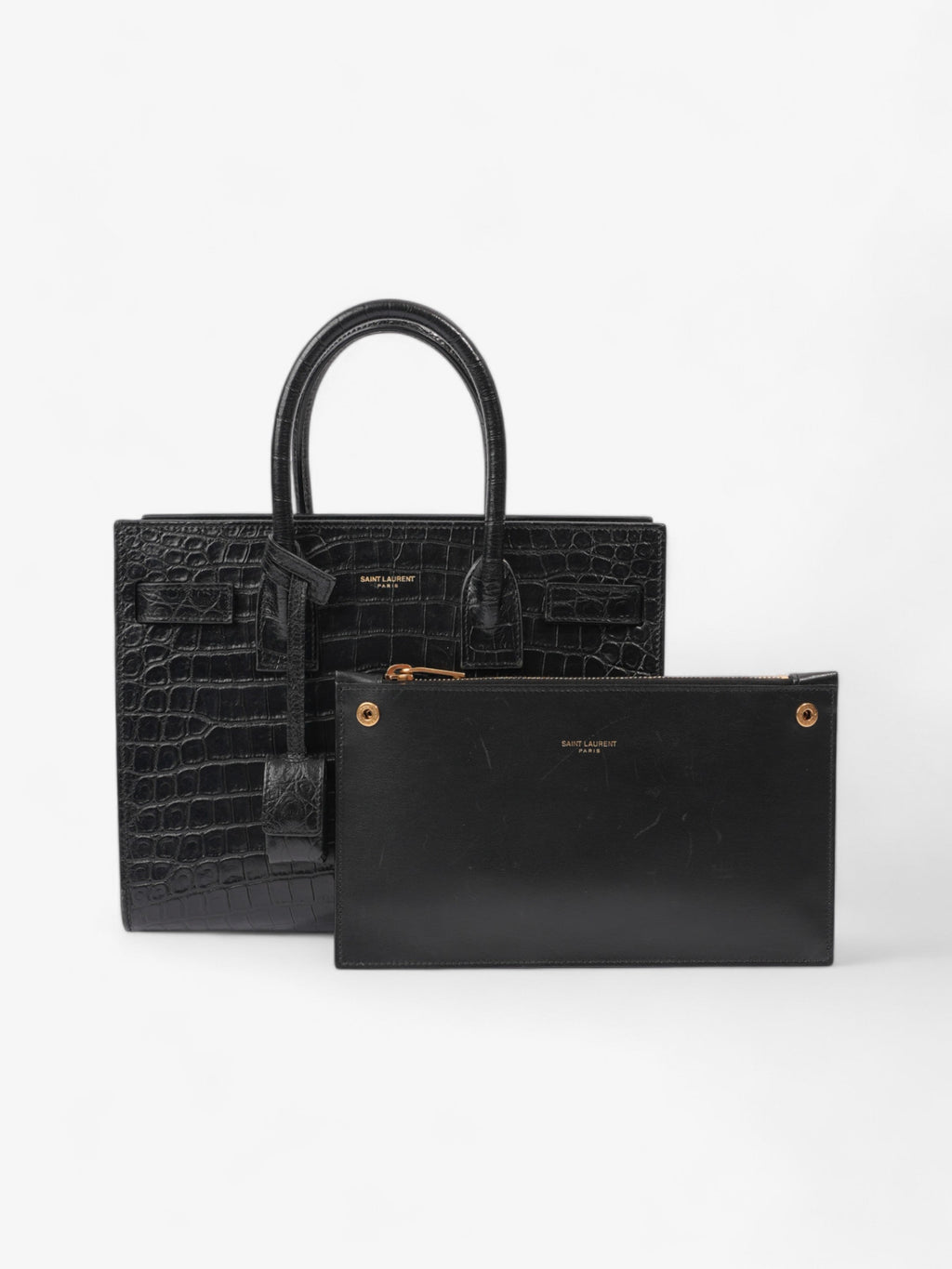 Saint Laurent Sac De Jour Black Embossed Leather Baby