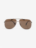 Fendi FF Aviator Sunglasses Black / Light Gold Acetate 145mm