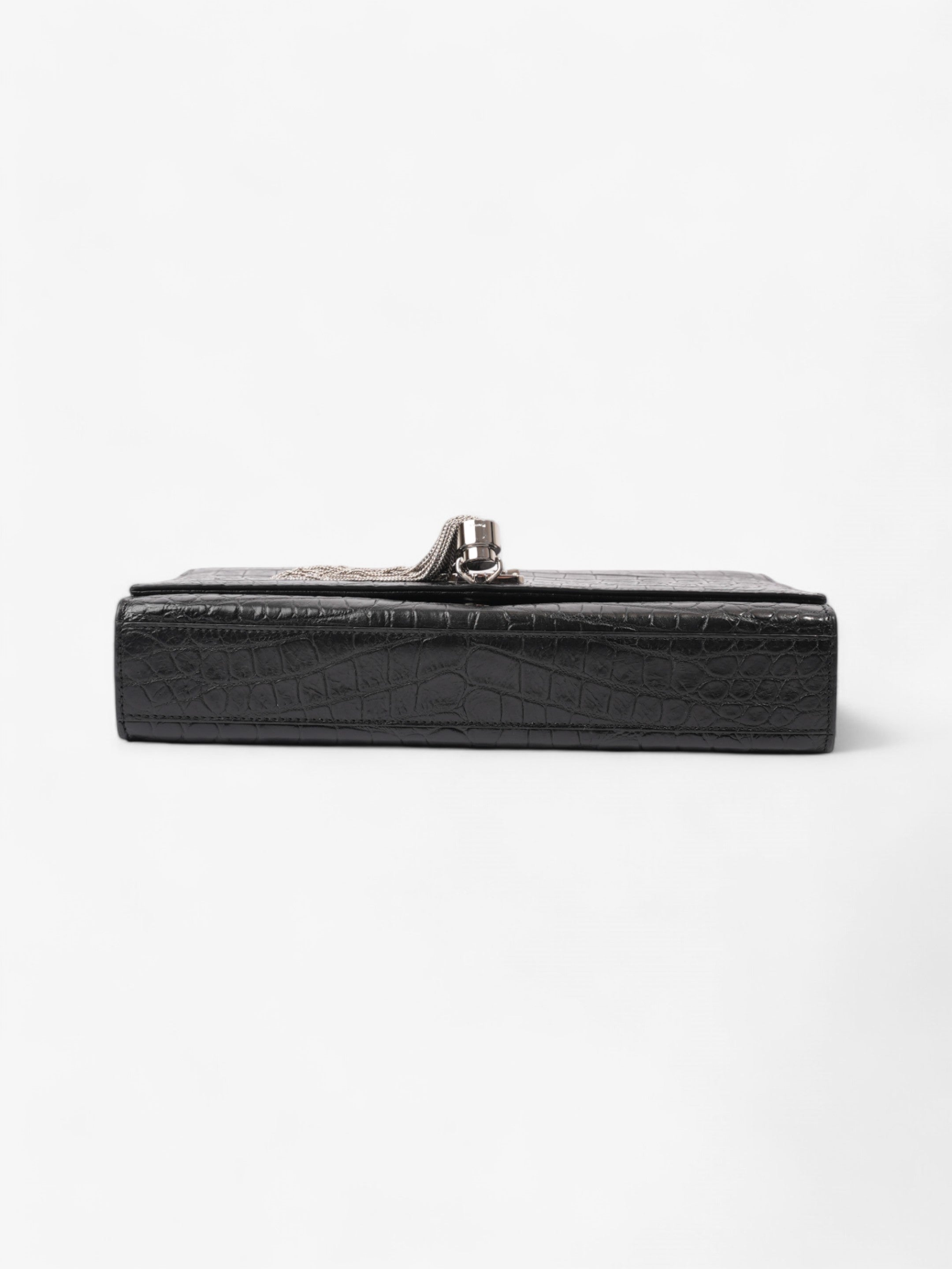 Saint Laurent Kate Tassle Bag Black Embossed Leather Medium