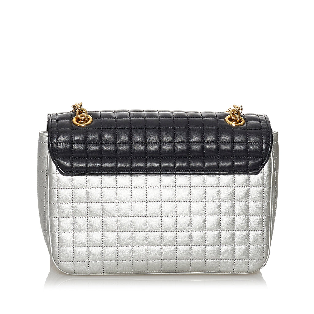 Celine C Crossbody Bag Medium Bicolor Quilted Leather