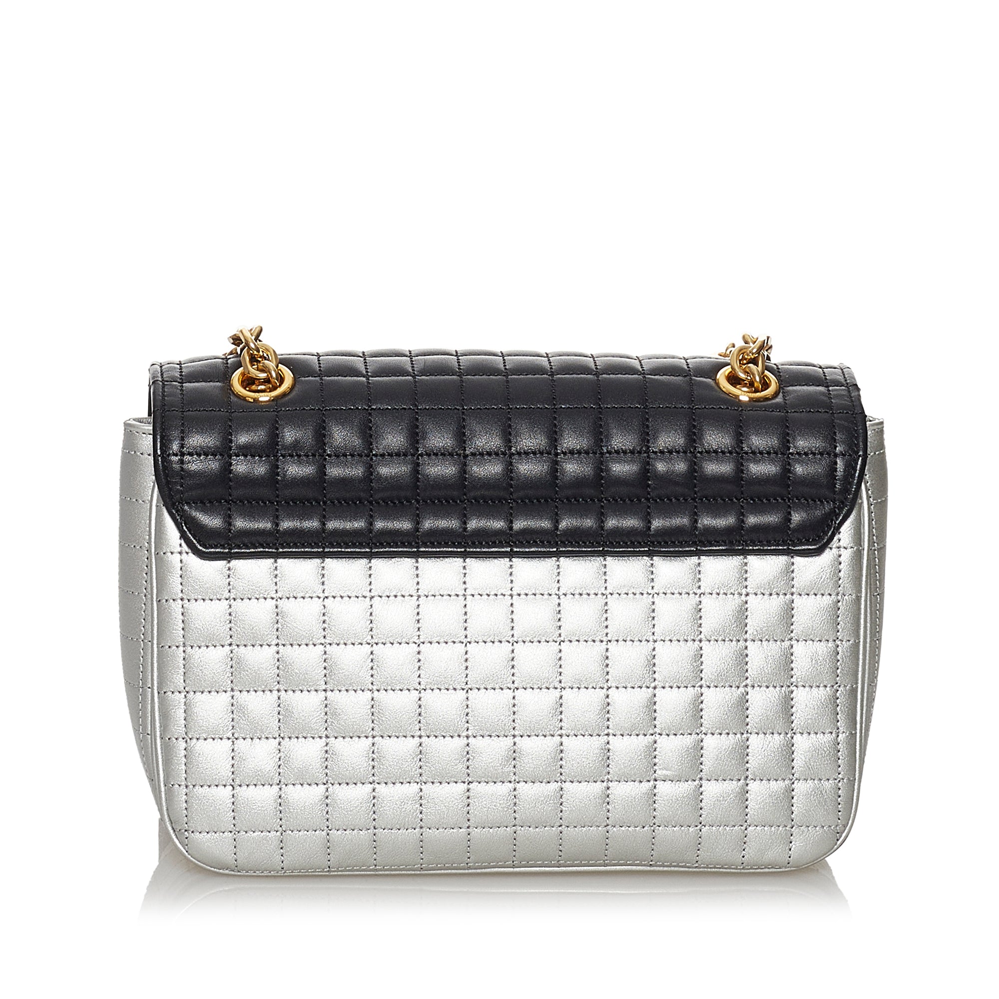 Celine C Crossbody Bag Medium Bicolor Quilted Leather