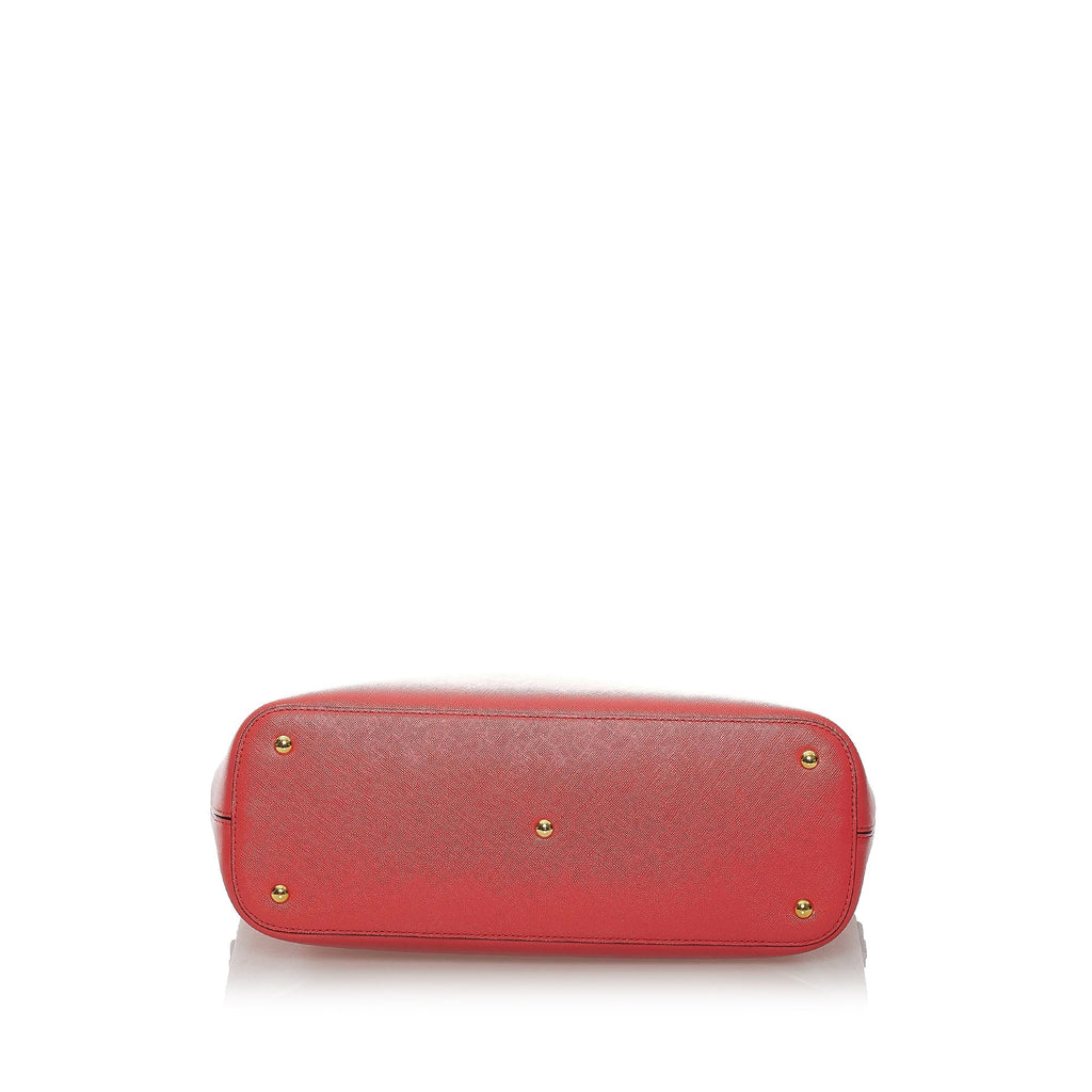 Red MCM Leather Tote Bag