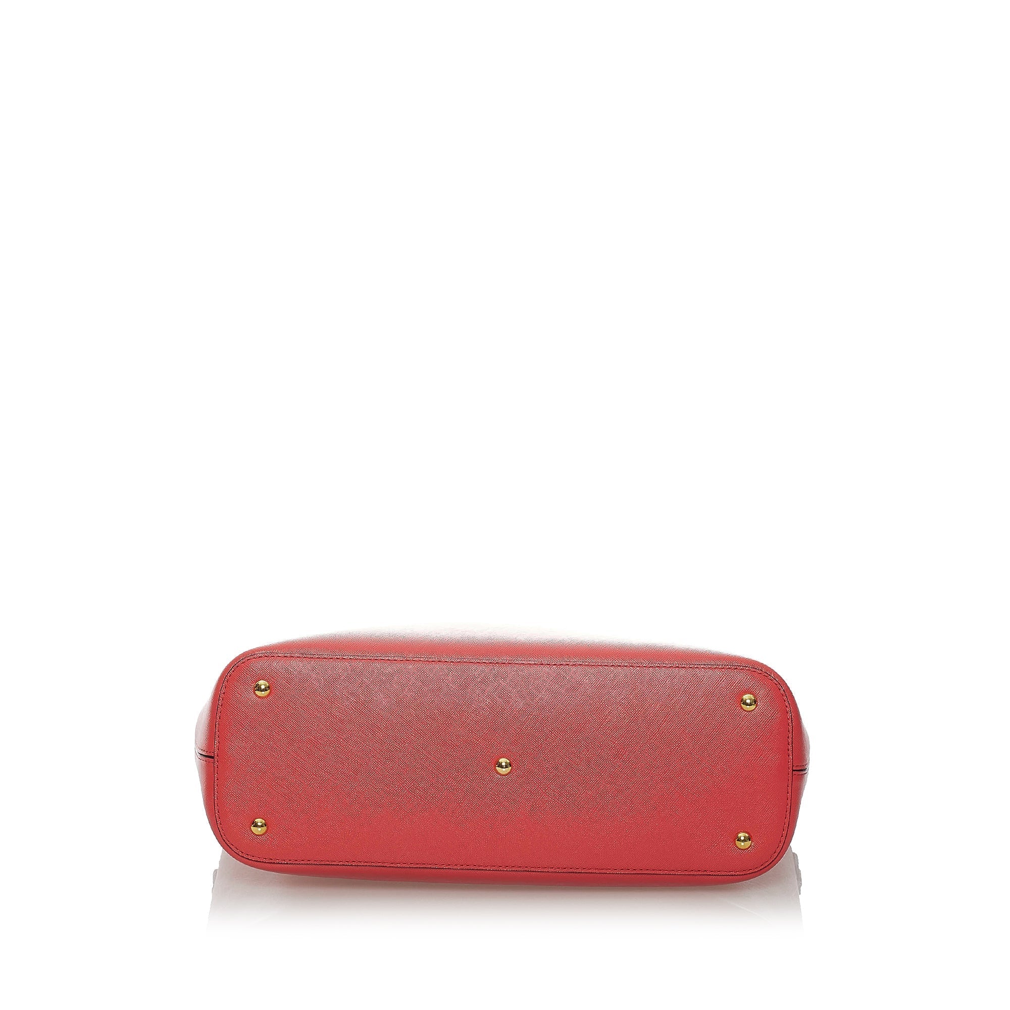 Red MCM Leather Tote Bag