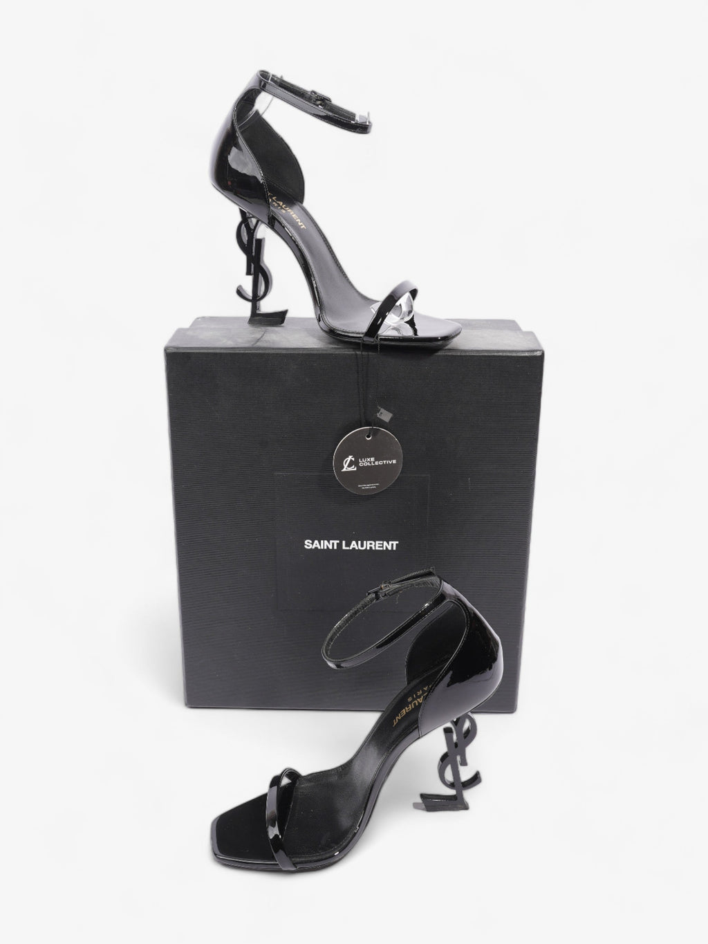 Saint Laurent Opyum 100mm Black Leather EU 37 UK 4