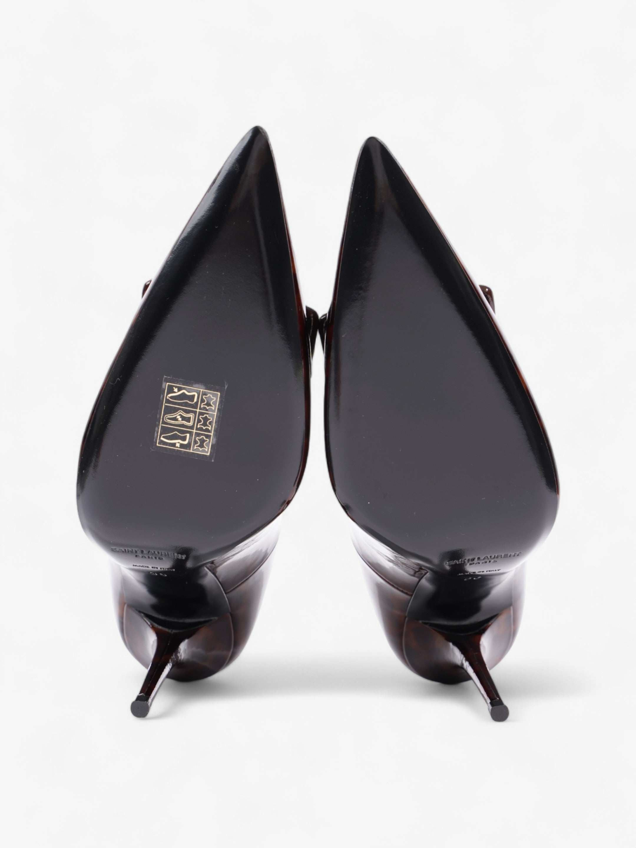 Saint Laurent Tartaruga Heels 100 Brown Patent Leather EU 36 UK 3