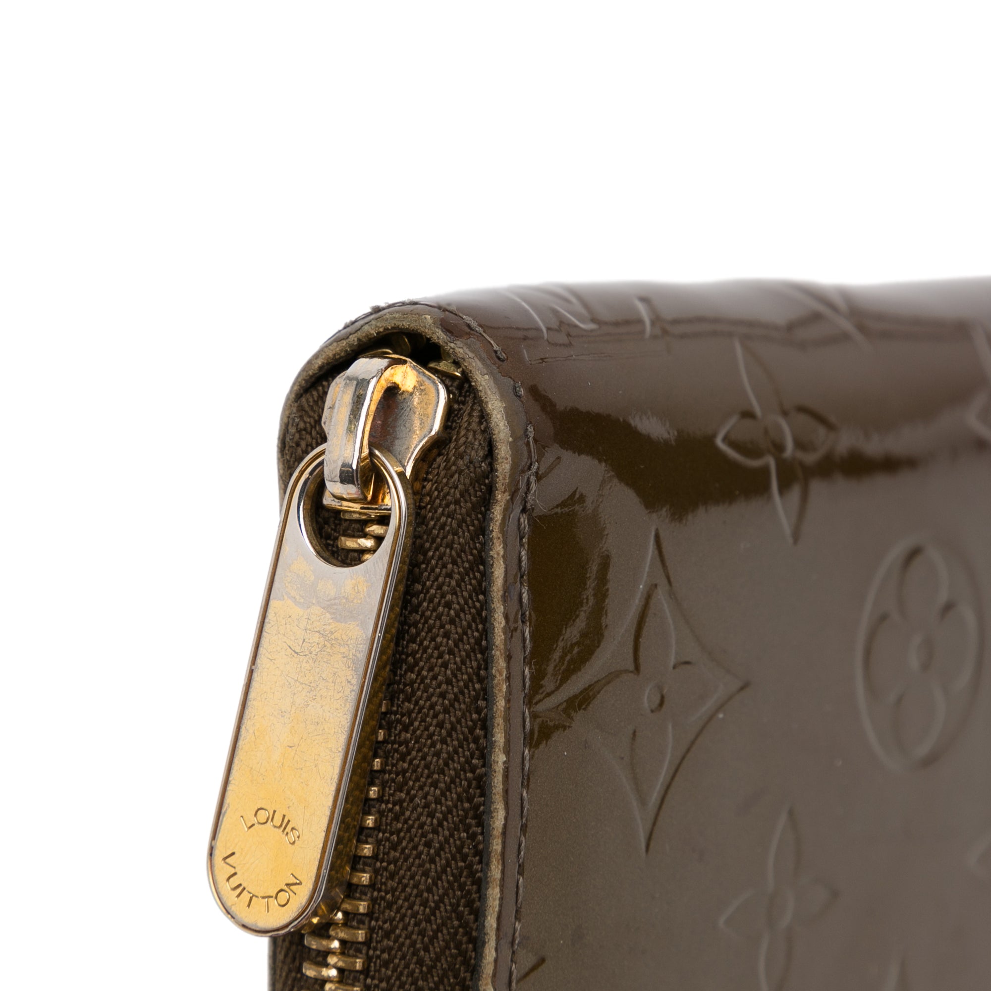Brown Louis Vuitton Monogram Vernis Zippy Wallet