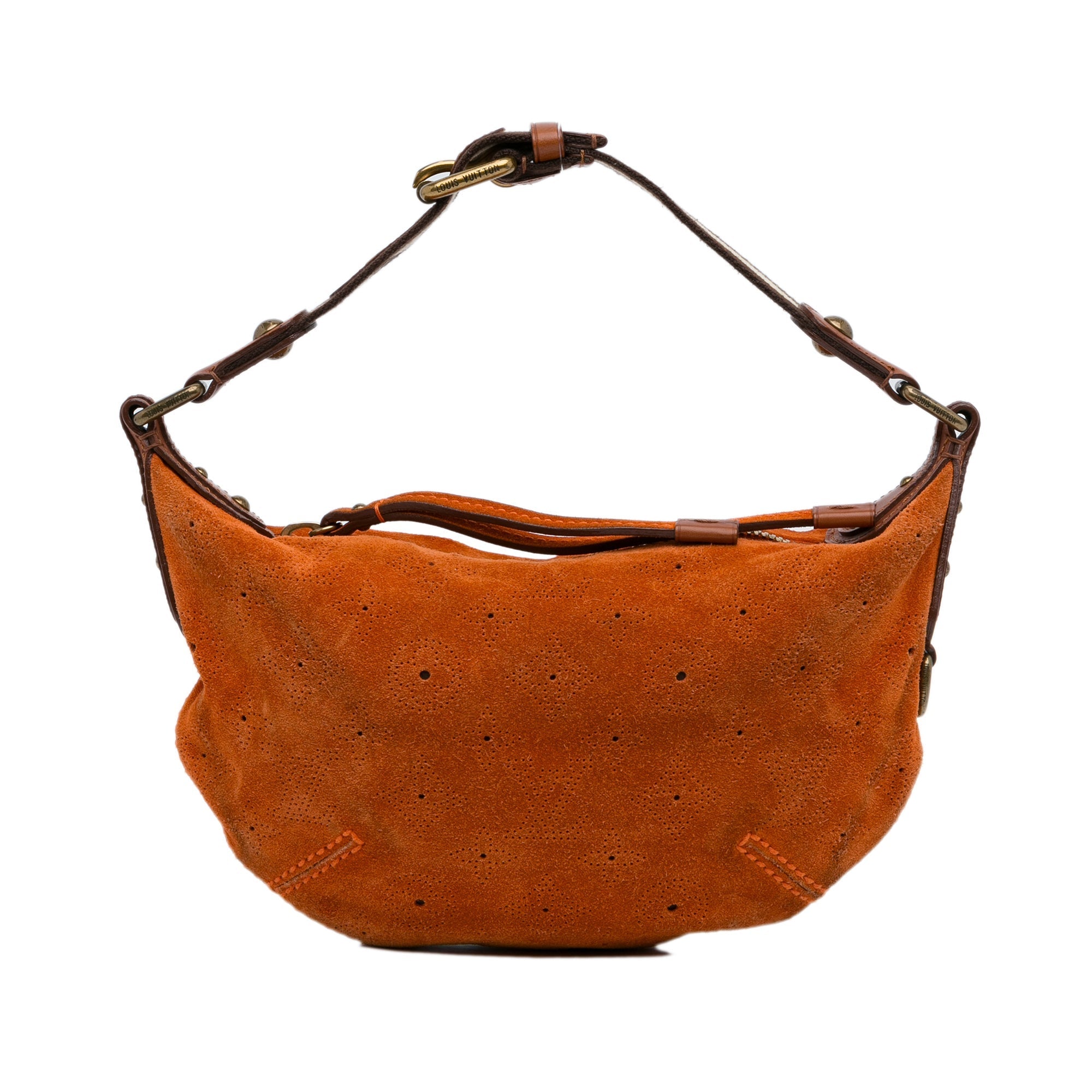 Orange Louis Vuitton Monogram Mahina Suede Onatah PM Hobo Bag