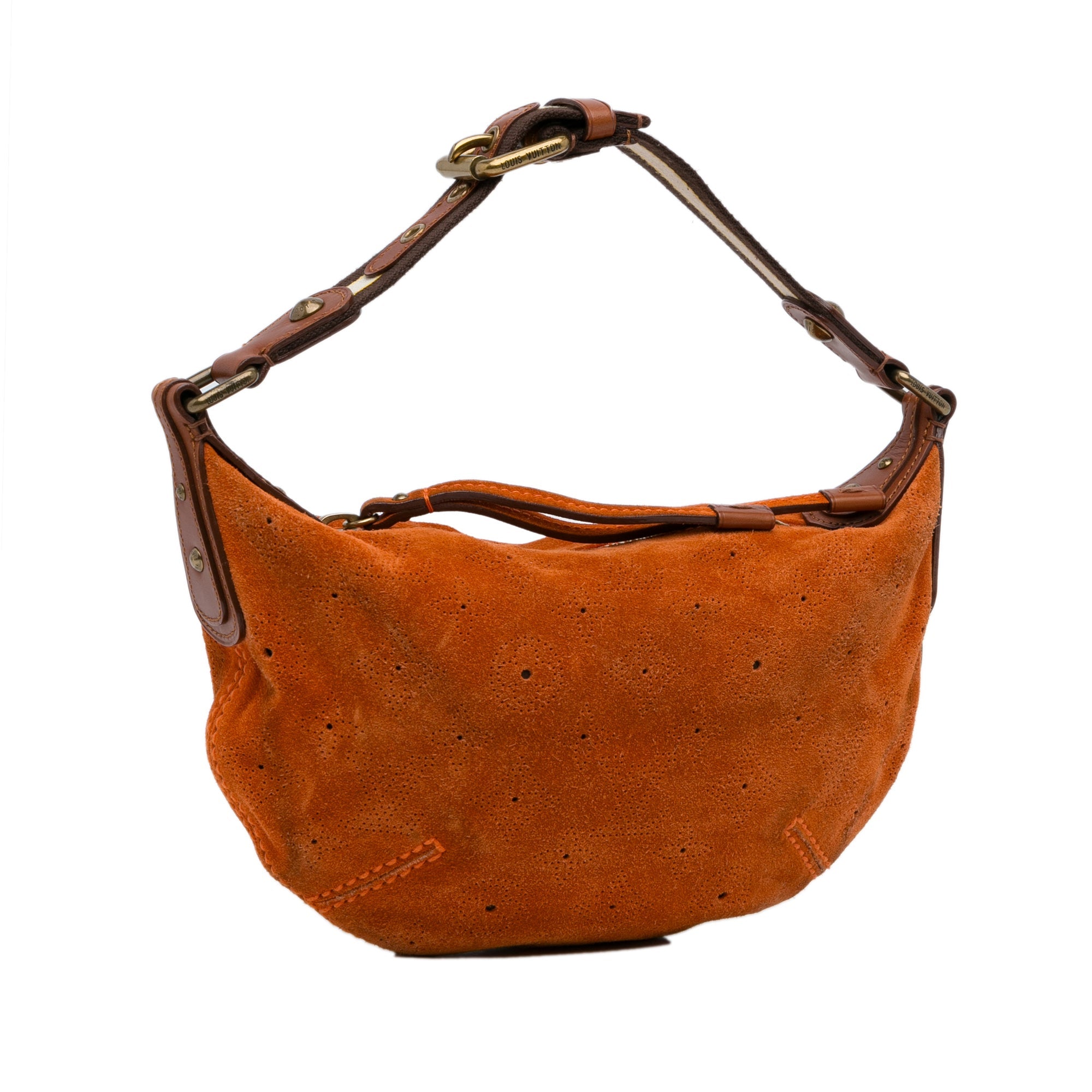 Orange Louis Vuitton Monogram Mahina Suede Onatah PM Hobo Bag