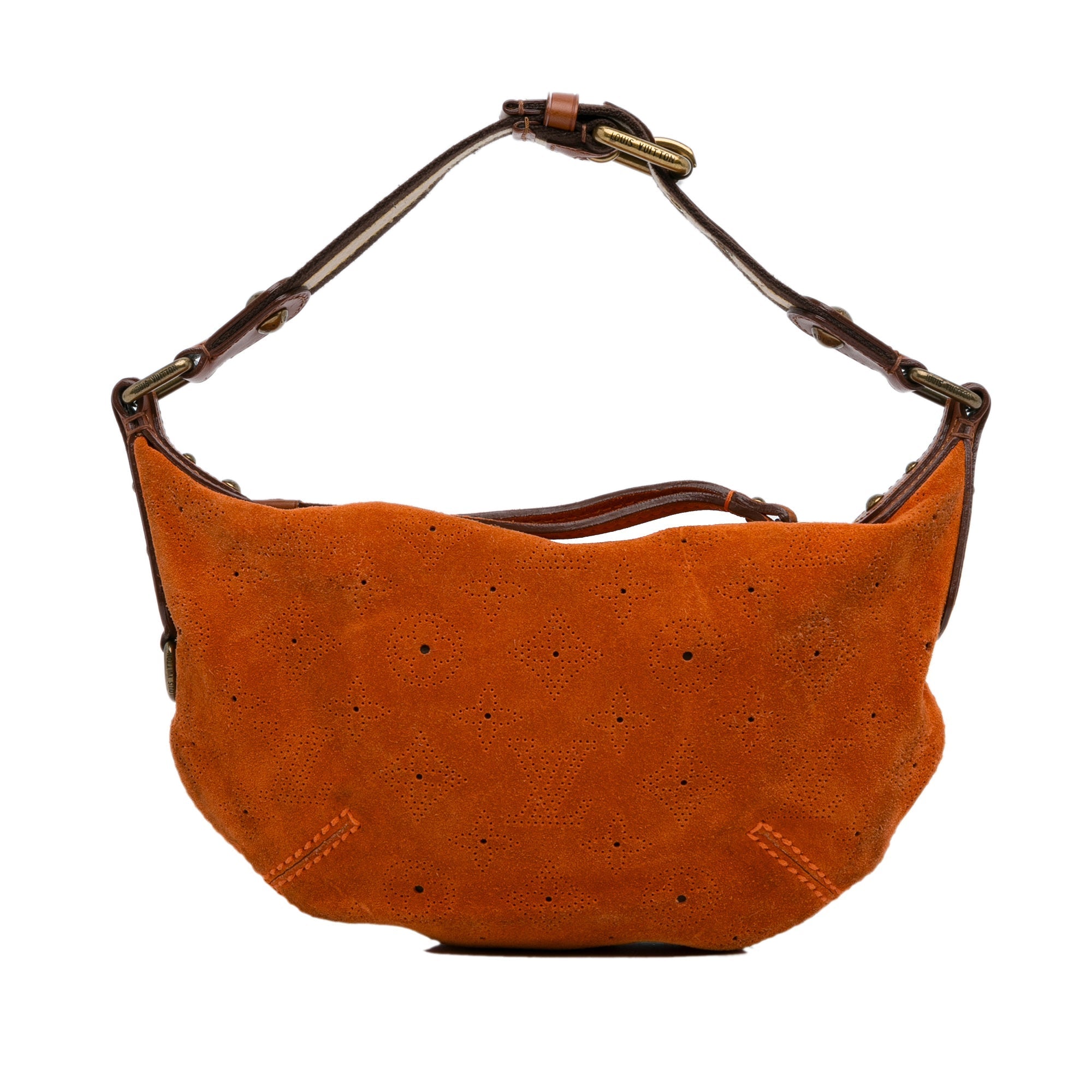 Orange Louis Vuitton Monogram Mahina Suede Onatah PM Hobo Bag