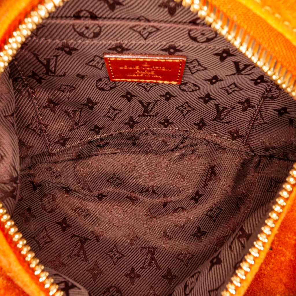 Orange Louis Vuitton Monogram Mahina Suede Onatah PM Hobo Bag