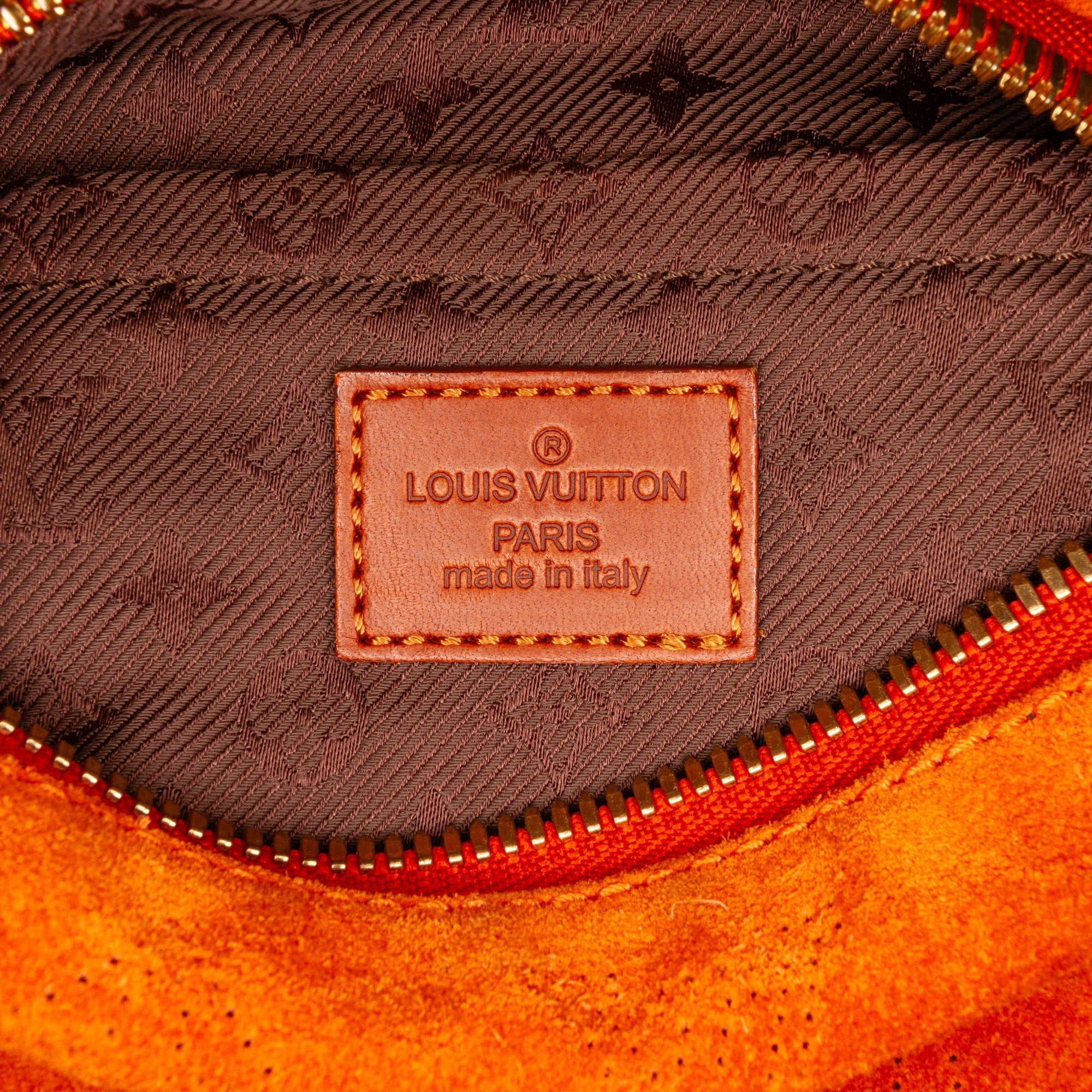 Orange Louis Vuitton Monogram Mahina Suede Onatah PM Hobo Bag