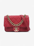 Chanel Small Studded Flap Bag Crimson Caviar Leather