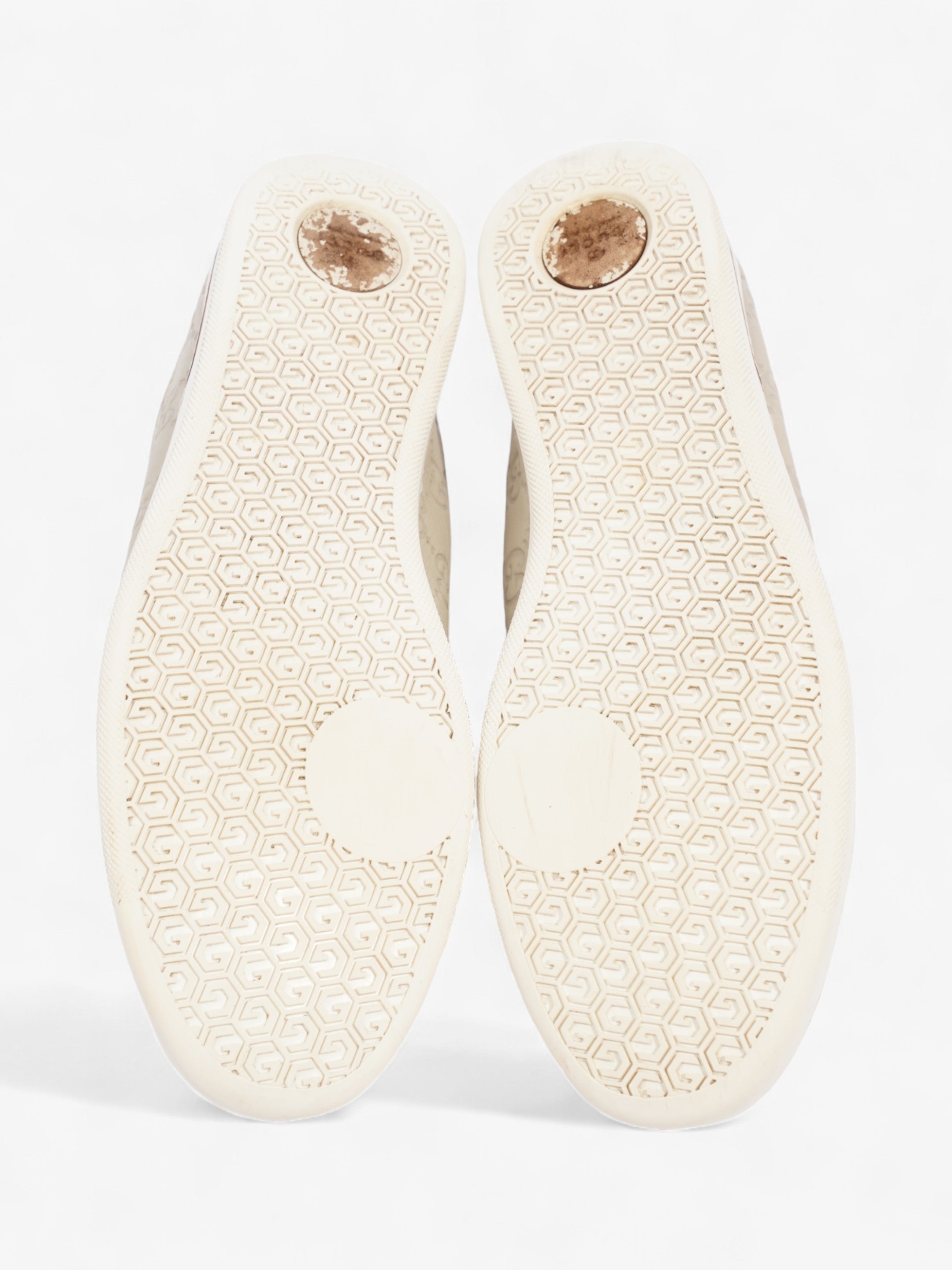 Gucci GG Embossed Ace Beige Embossed Leather EU 37 UK 4