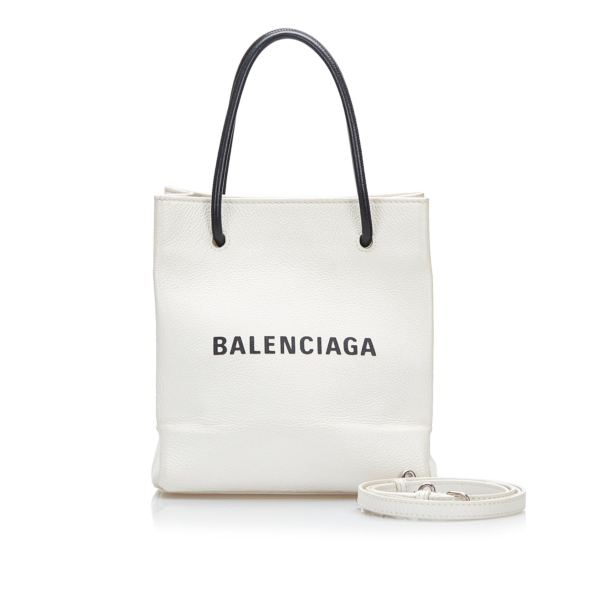 White Balenciaga XXS Shopping Tote Bag