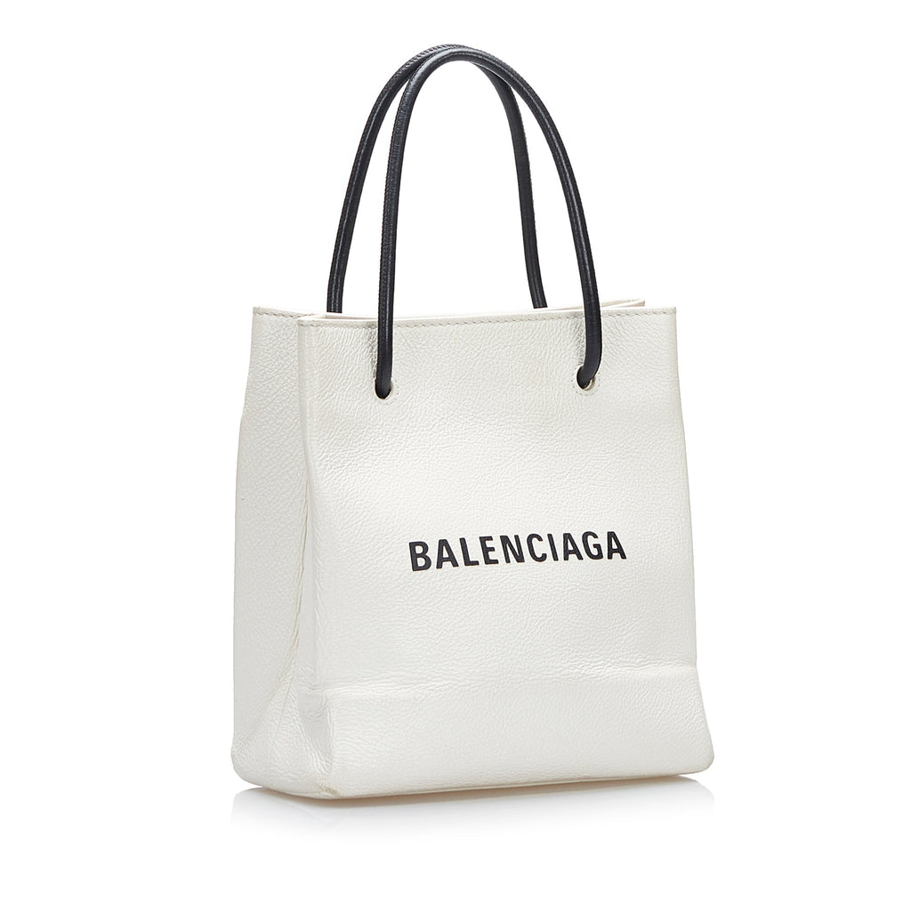 White Balenciaga XXS Shopping Tote Bag