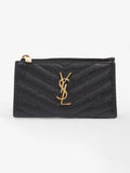 Saint Laurent Fragments Zip Card Case Black Leather