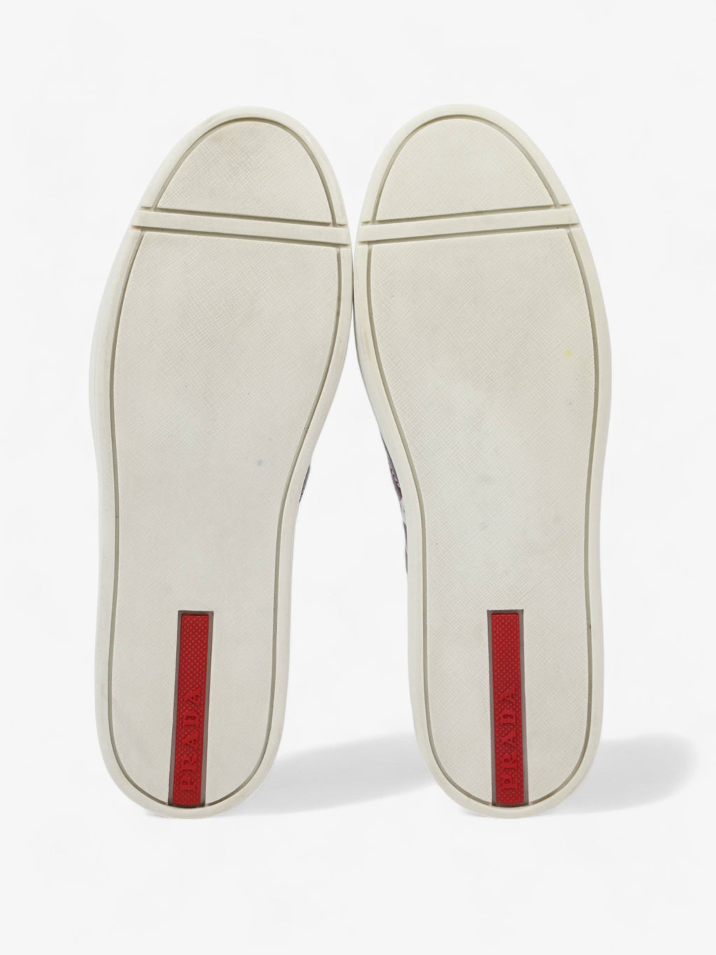 Prada Round Toe Vans Slip On White / Maroon Leather EU 37 UK 4