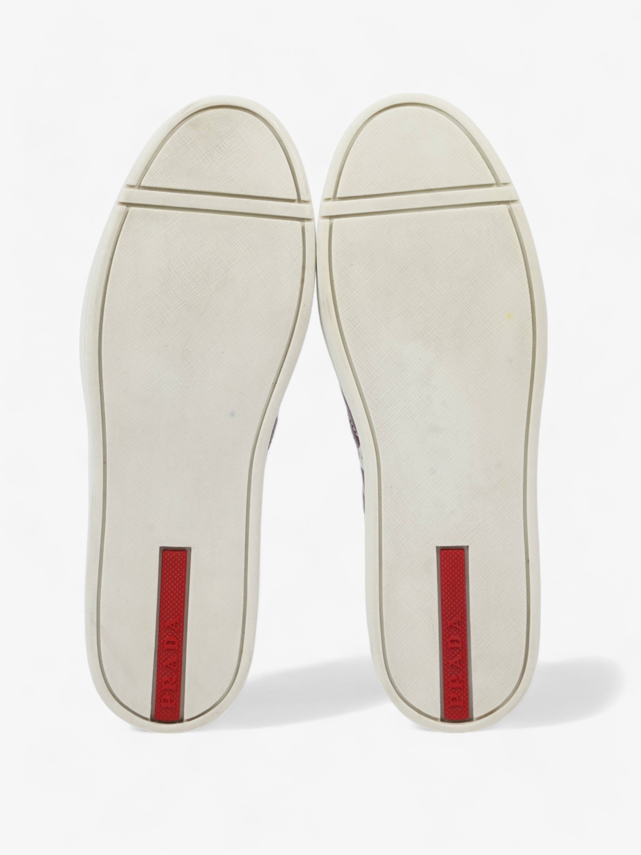 Prada Round Toe Vans Slip On White / Maroon Leather EU 37 UK 4