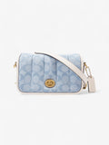 Coach Dinkey Light Wash Denim / Chalk Leather 18
