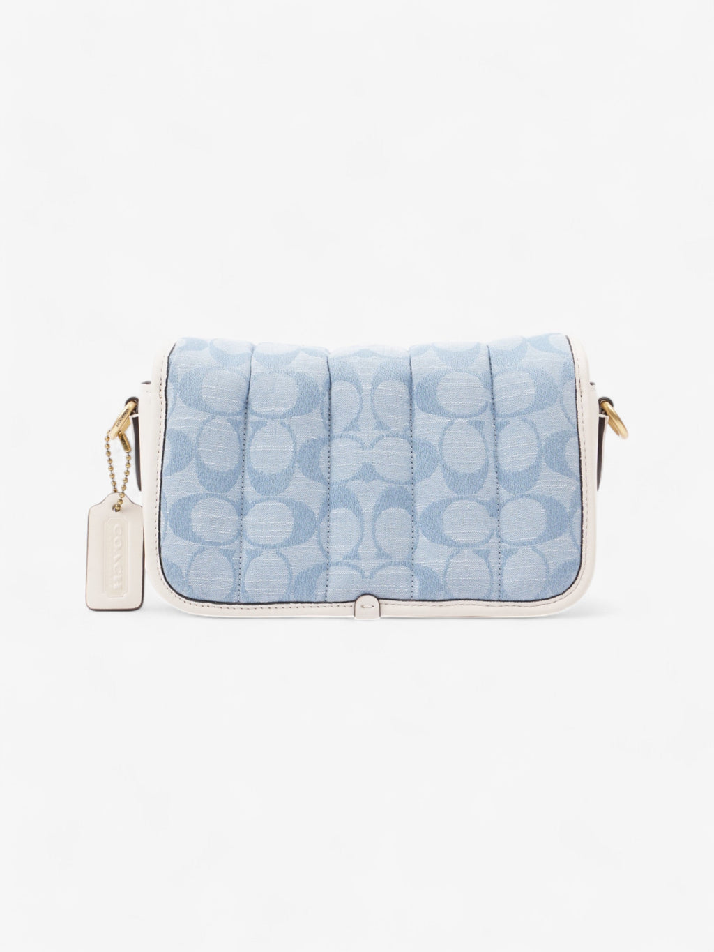 Coach Dinkey Light Wash Denim / Chalk Leather 18