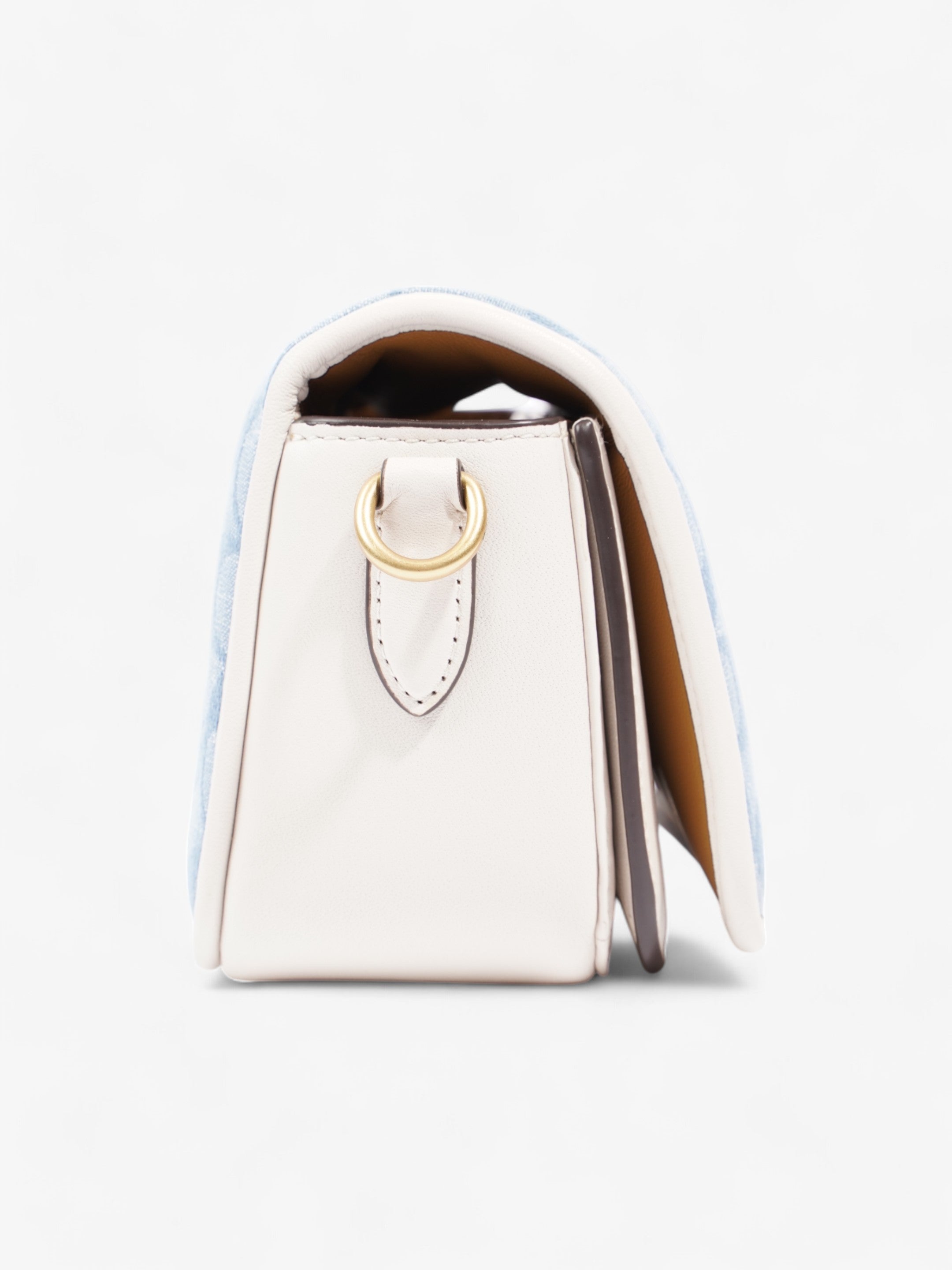 Coach Dinkey Light Wash Denim / Chalk Leather 18