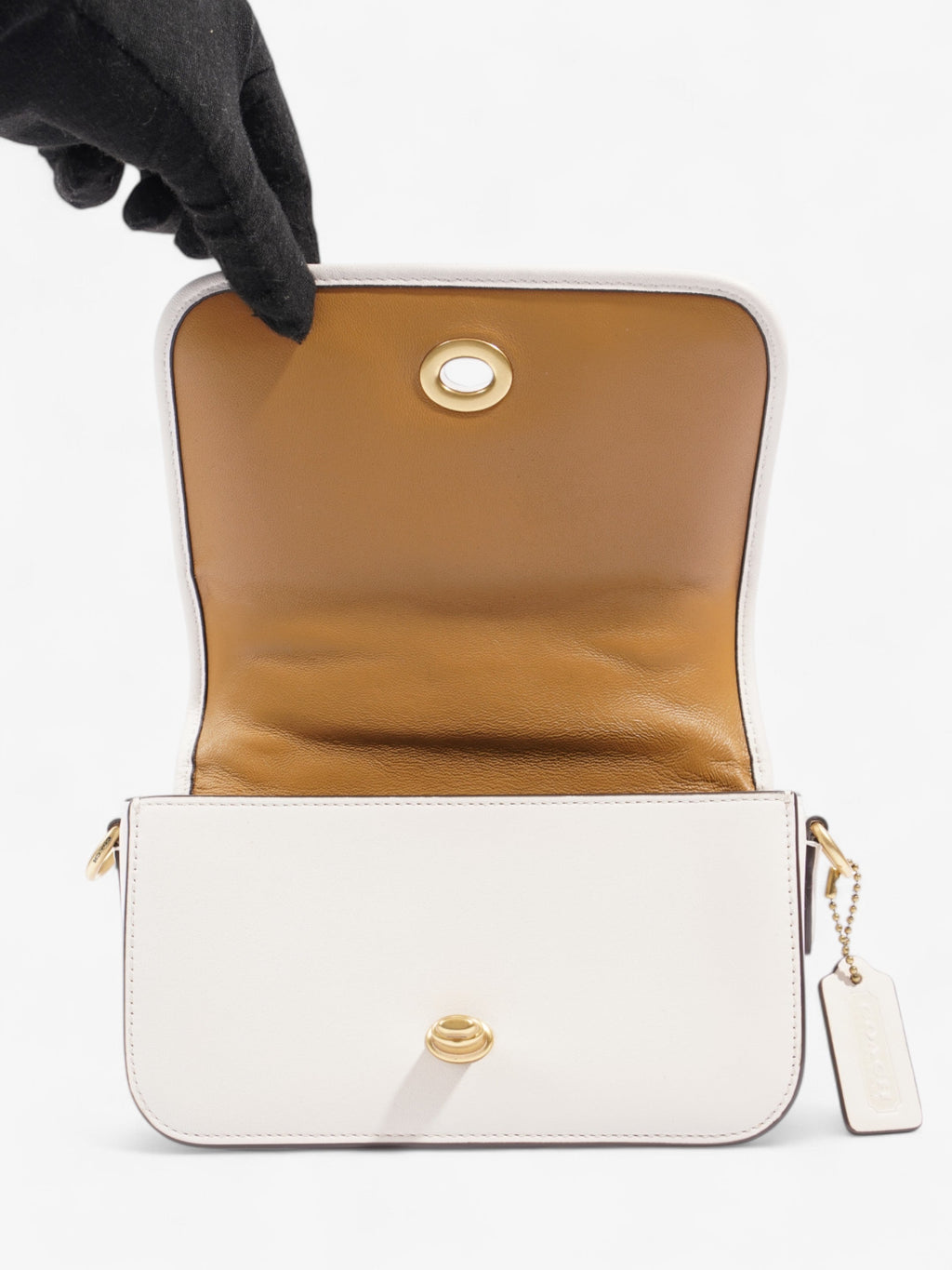 Coach Dinkey Light Wash Denim / Chalk Leather 18