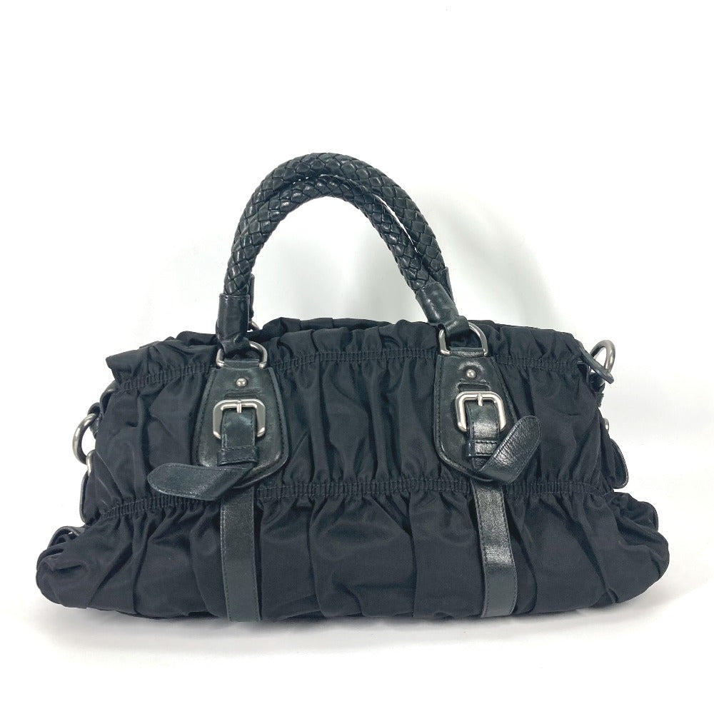 PRADA Handbag Nylon black Triangle logo plate Women Used
