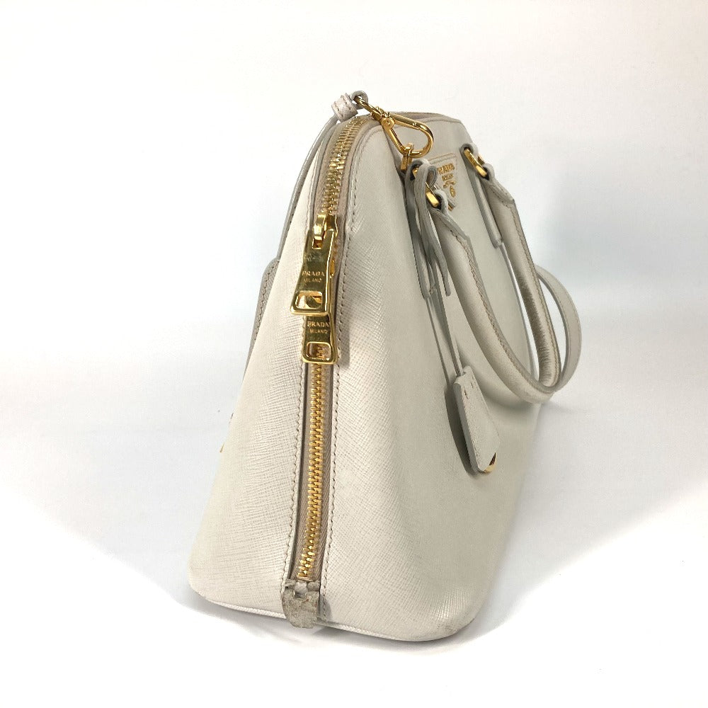PRADA Handbag BL0837 Safiano leather white Triangle logo plate SAFFIANO LUX Women Used